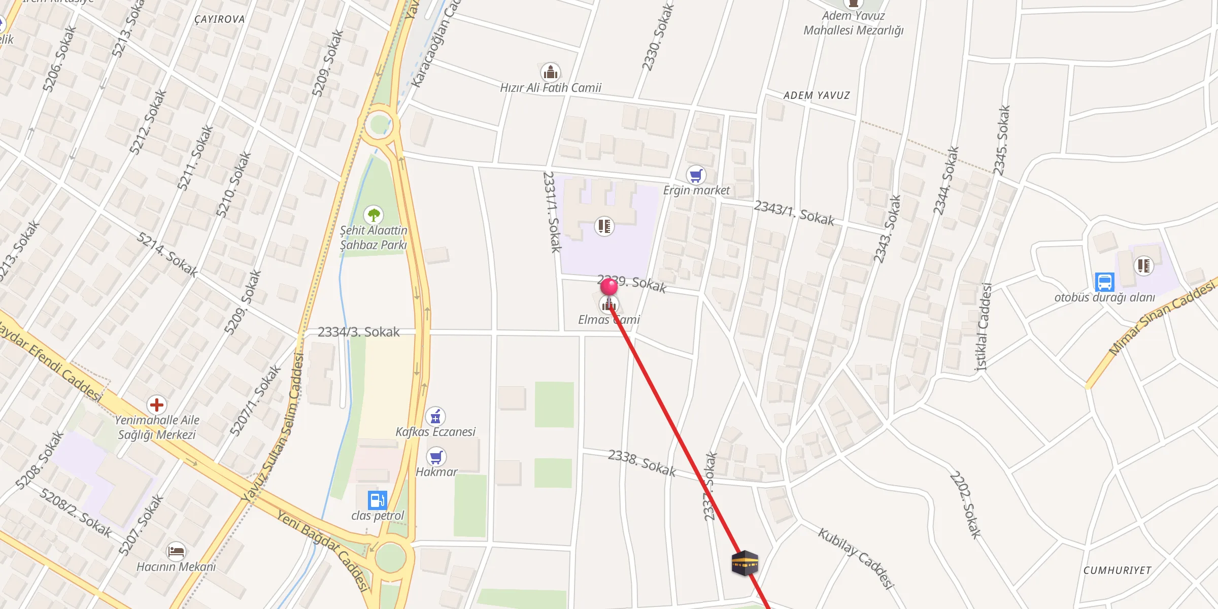 Carte de localisation : Elmas Cami