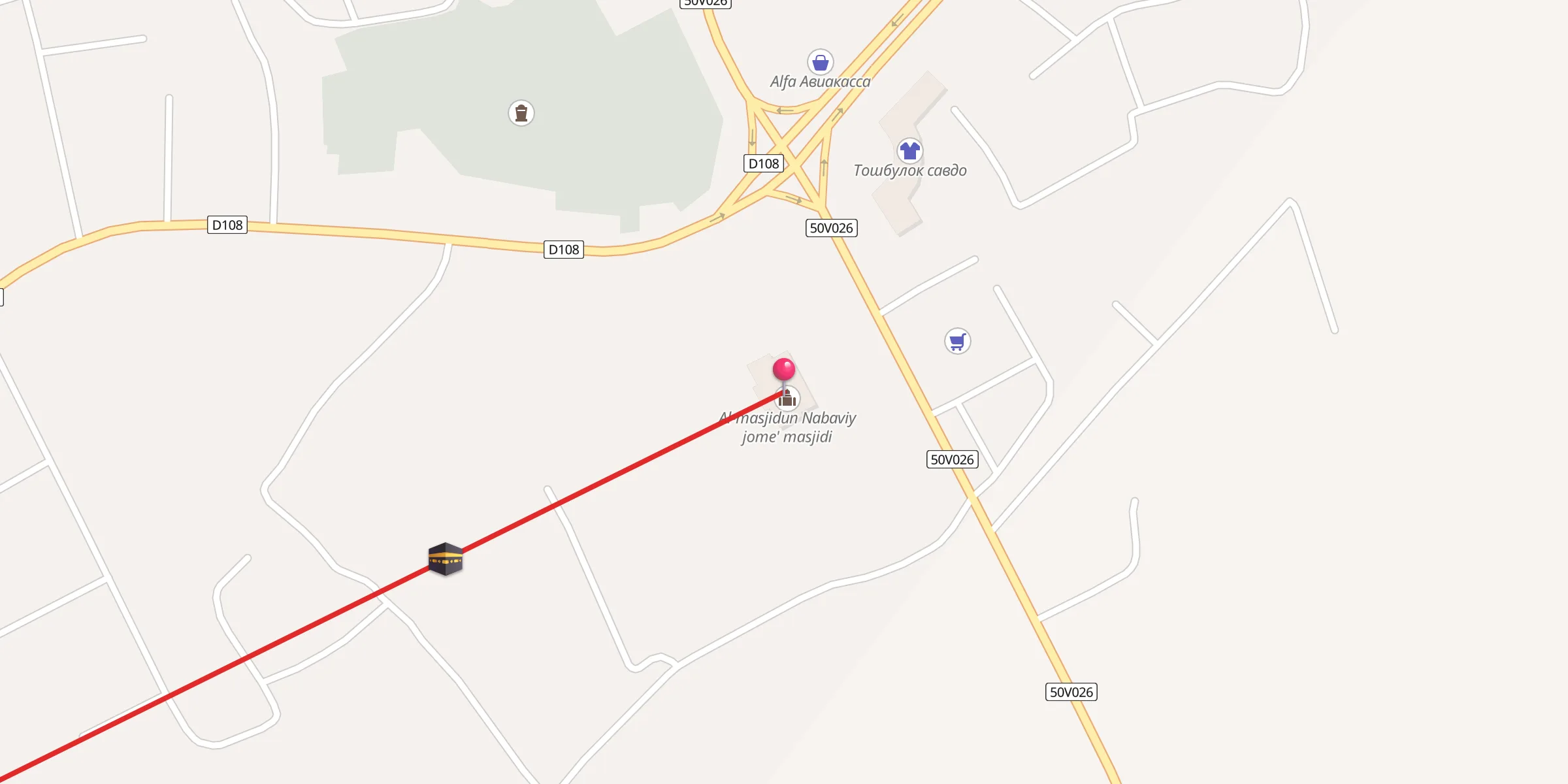 Carte de localisation : Al-masjidun Nabaviy jome' masjidi