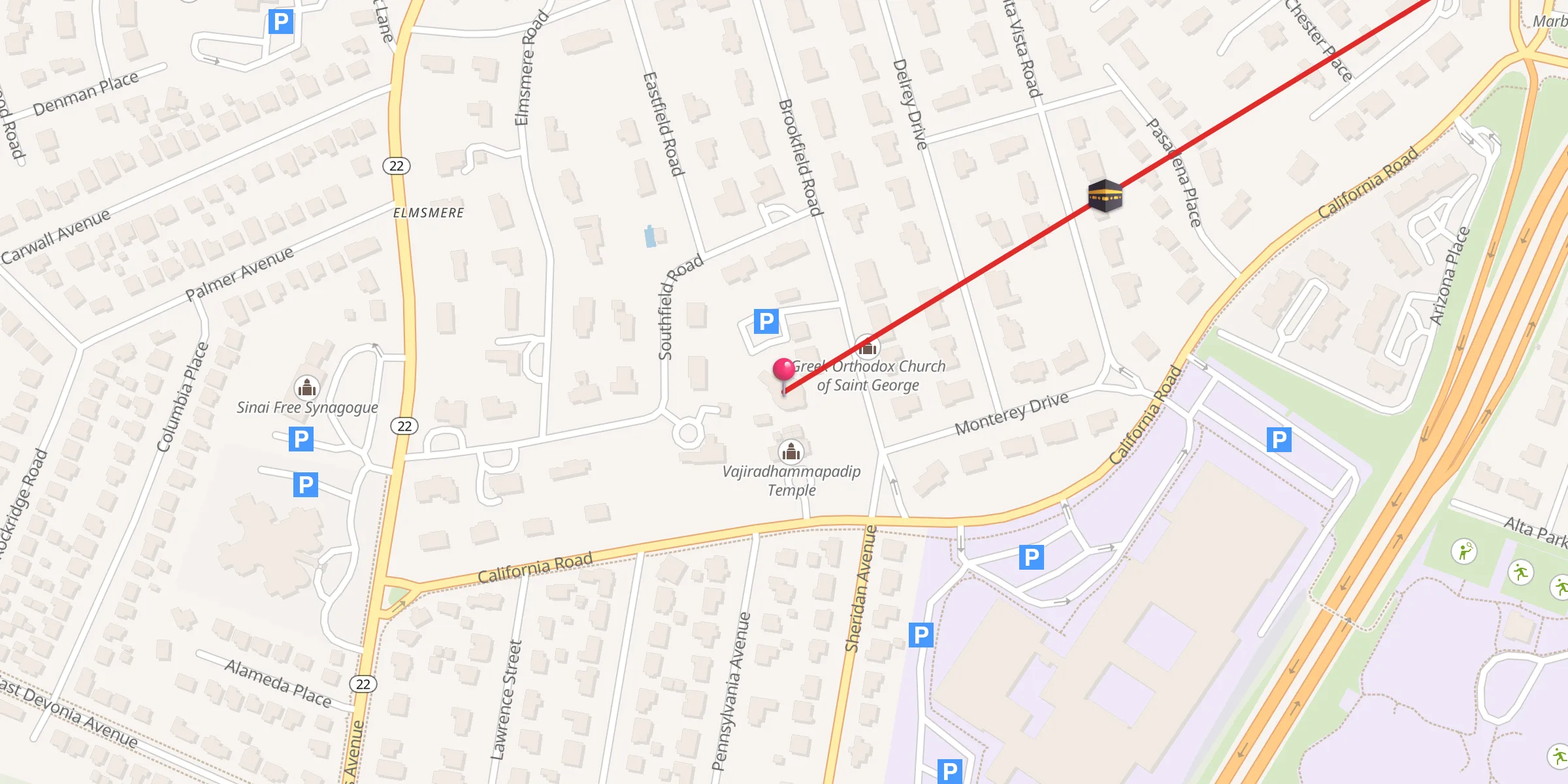 Carte de localisation : Westchester Muslim Center