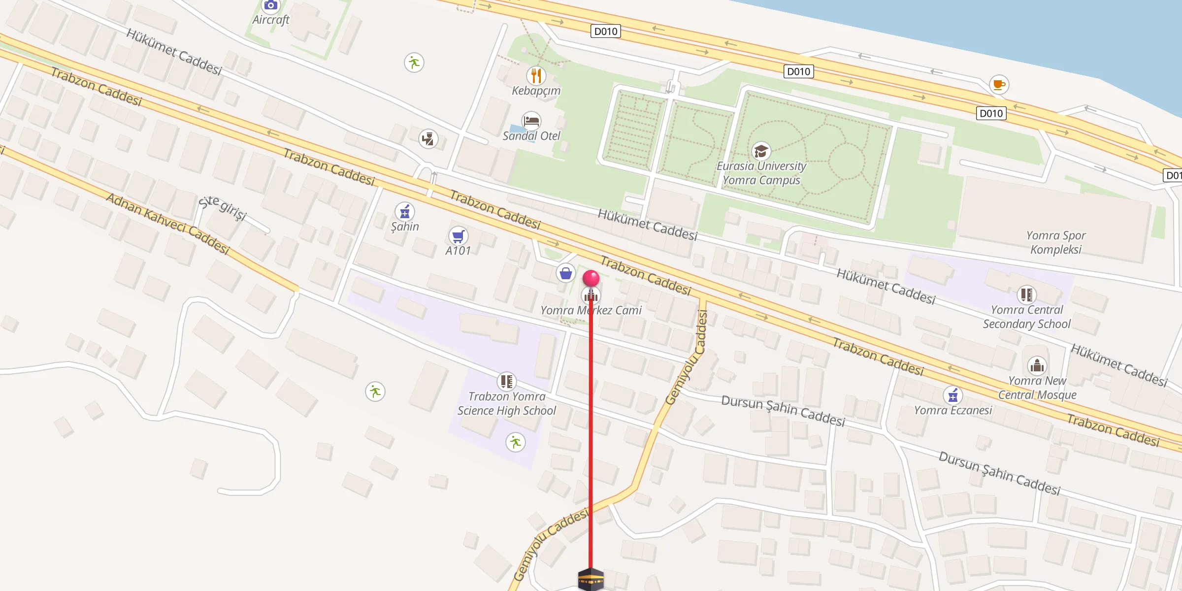 Carte de localisation : Yomra Merkez Cami