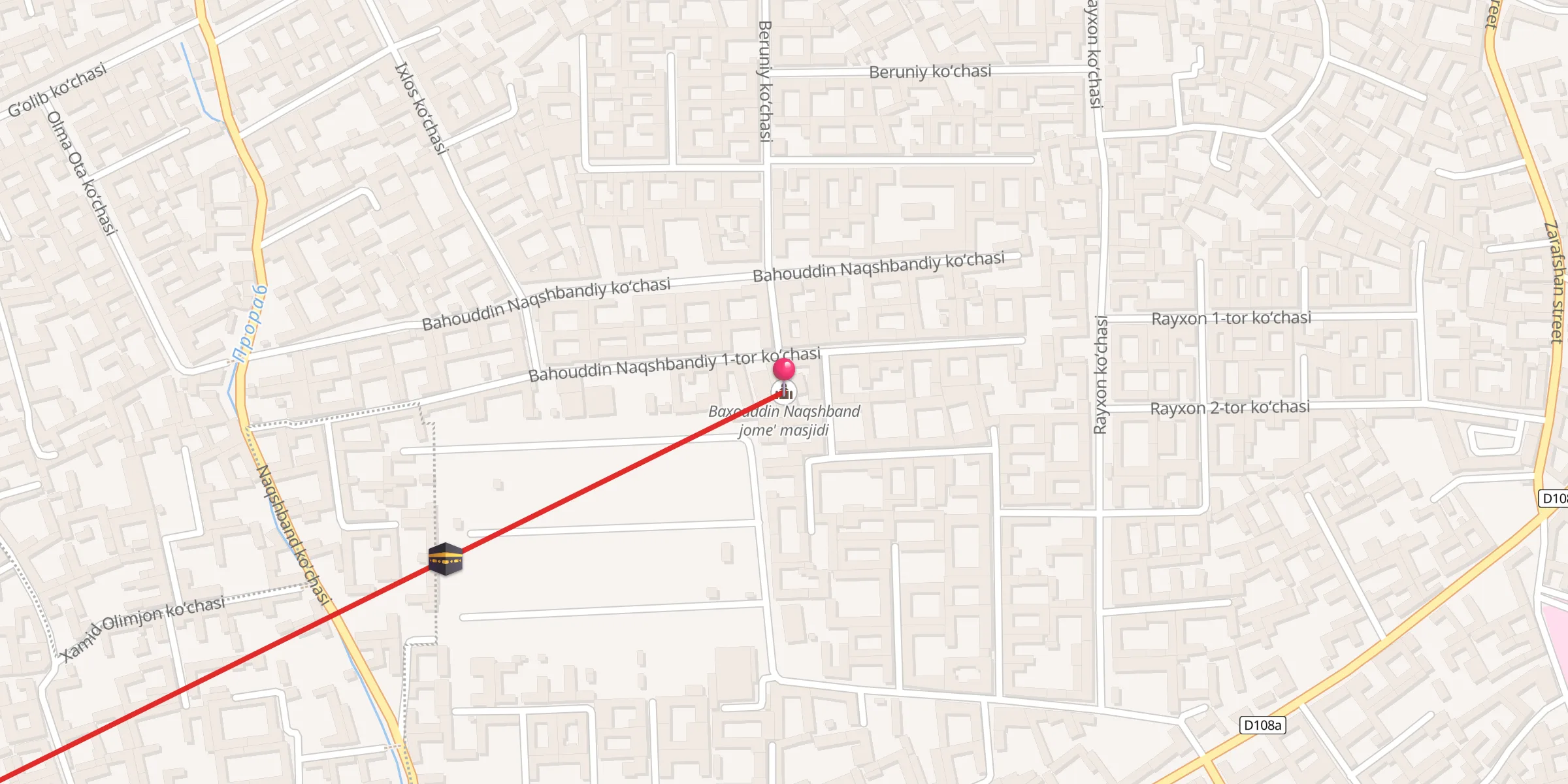 Carte de localisation : Baxouddin Naqshband jome' masjidi