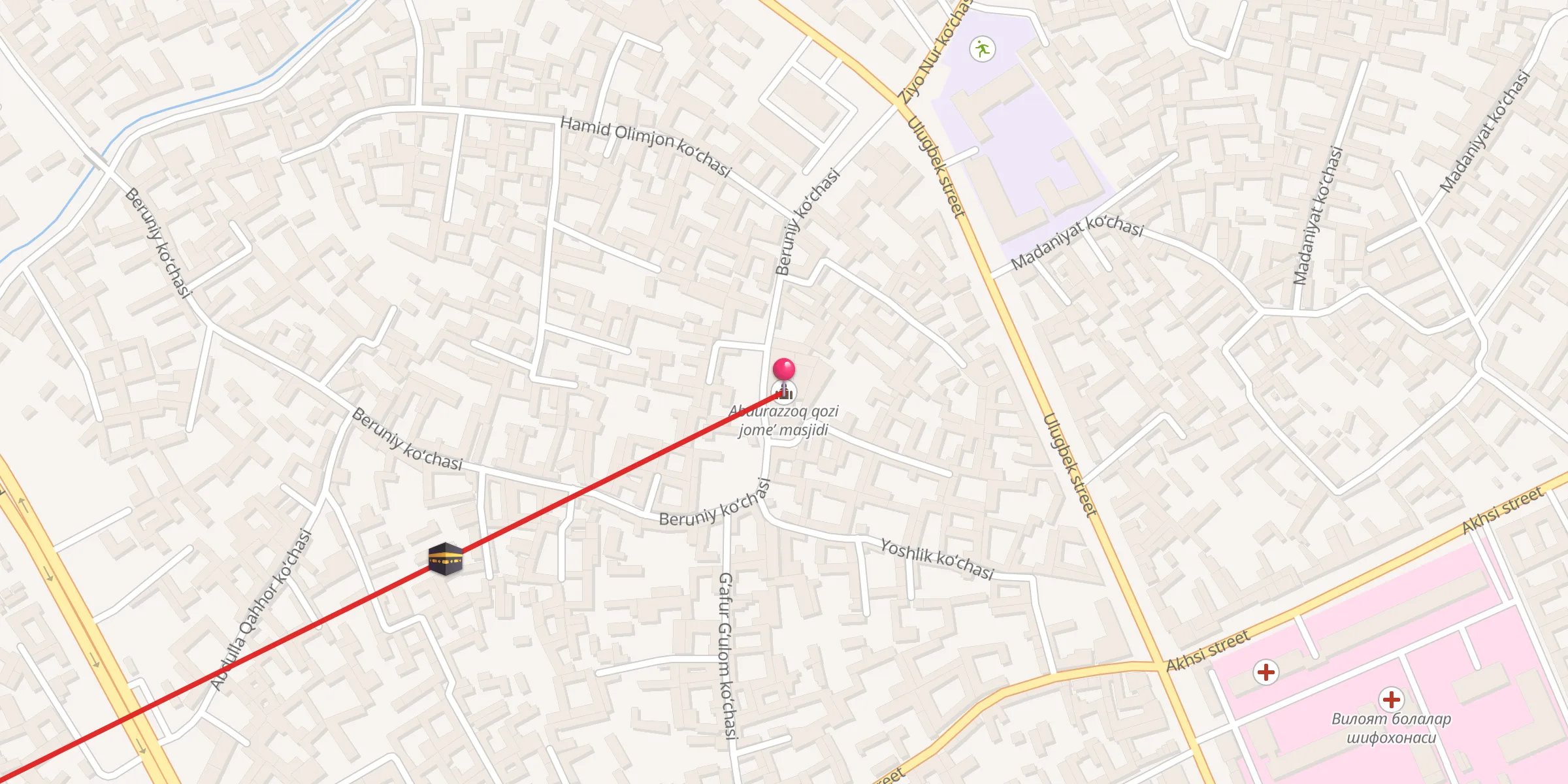 Carte de localisation : Abdurazzoq qozi jome’ masjidi