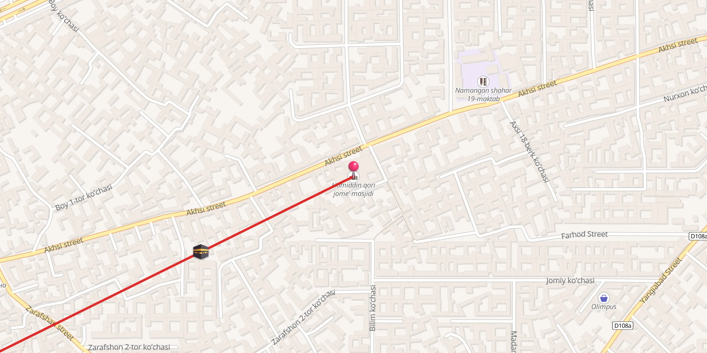 Carte de localisation : Homiddin qori jome’ masjidi