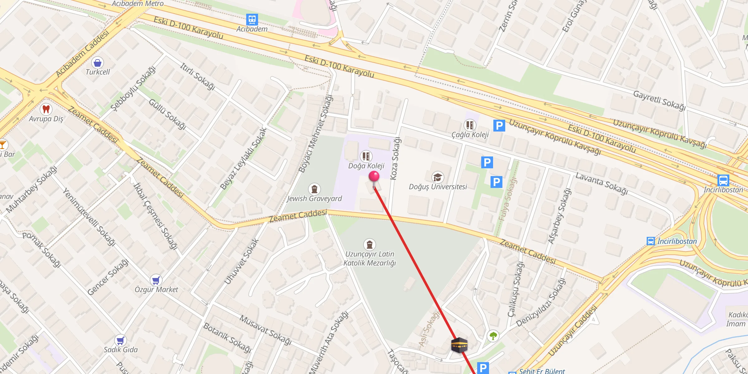 Carte de localisation : Ahmet Taci Büyükhanlı Camii