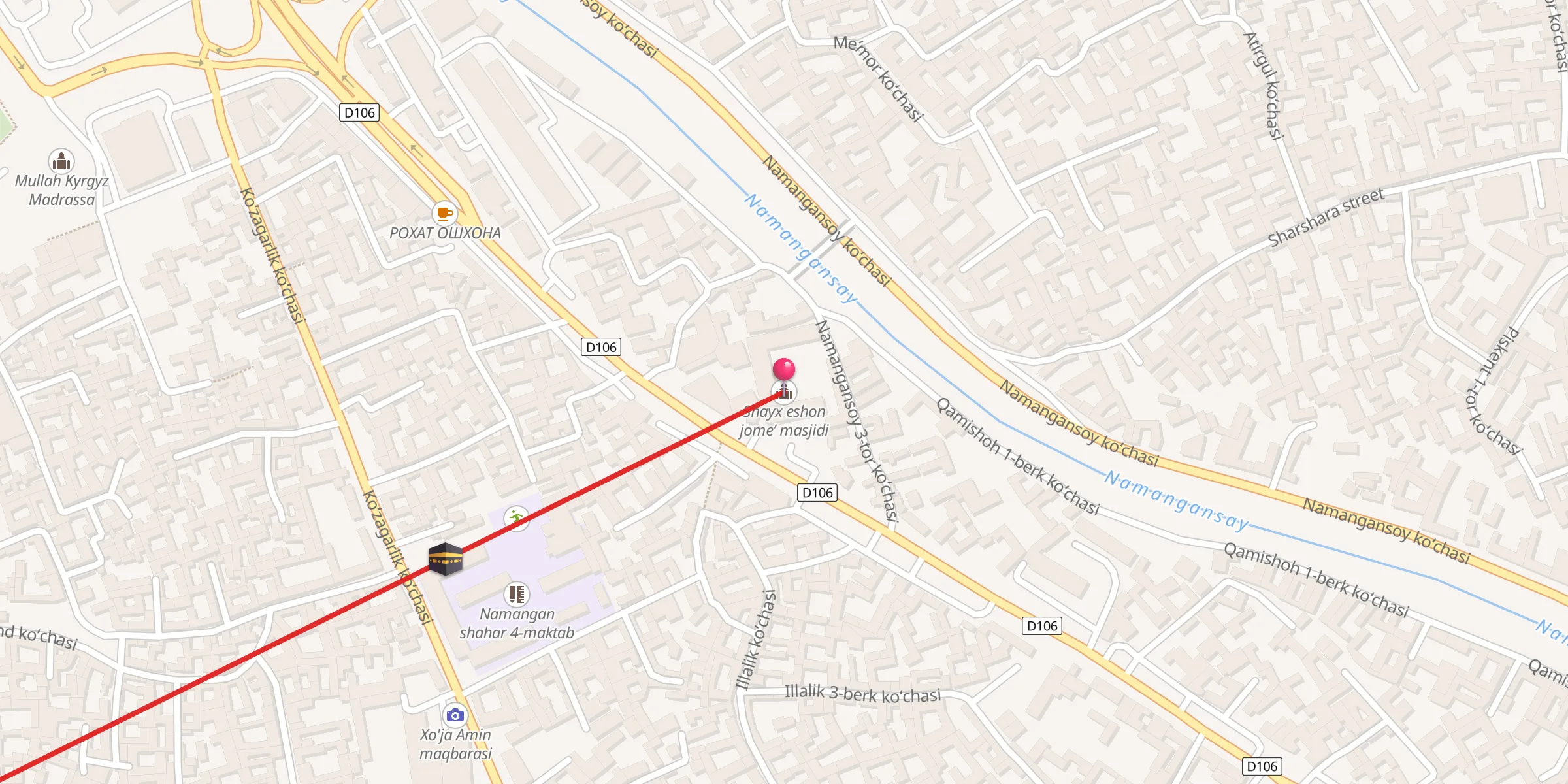 Carte de localisation : Shayx eshon jome’ masjidi
