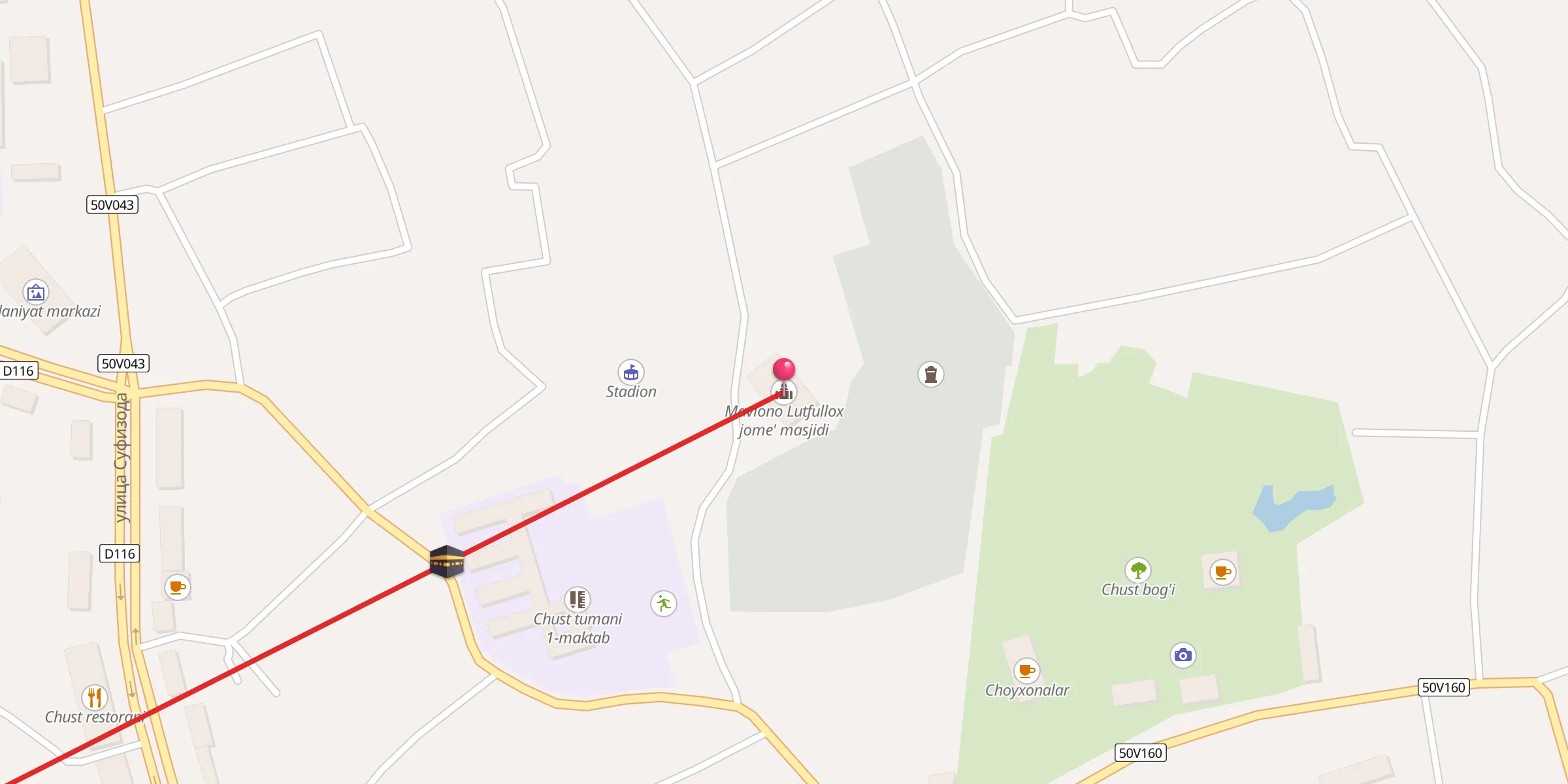 Carte de localisation : Mavlono Lutfullox jome' masjidi