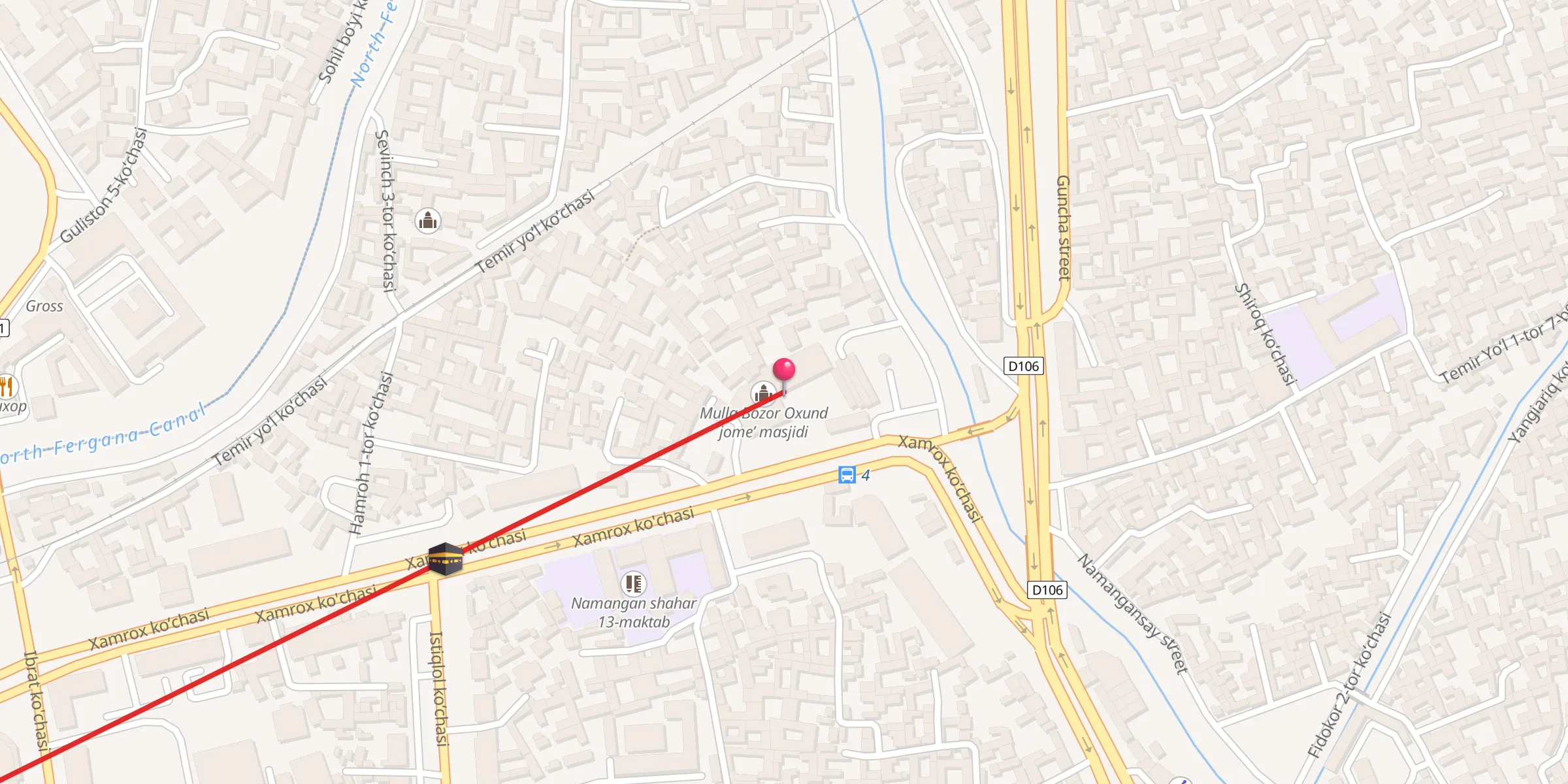 Carte de localisation : Mulla Bozor Oxund jome’ masjidi