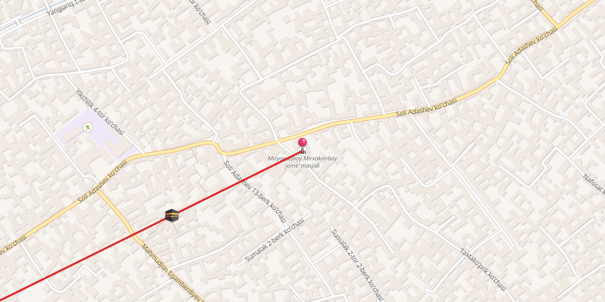Carte de localisation : Miryoqubboy Mirxakimboy jome’ masjidi