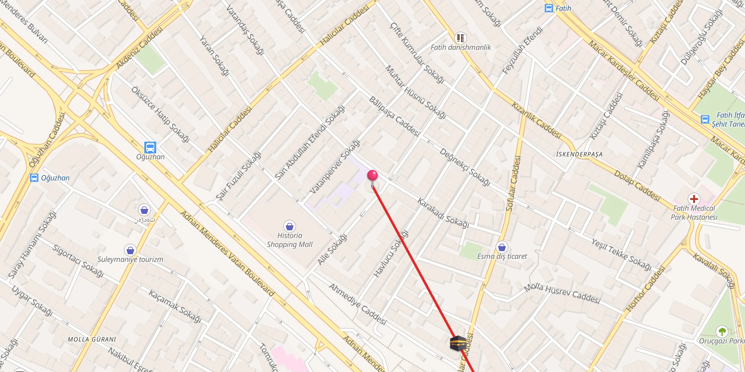 Carte de localisation : Ahmediye Cami