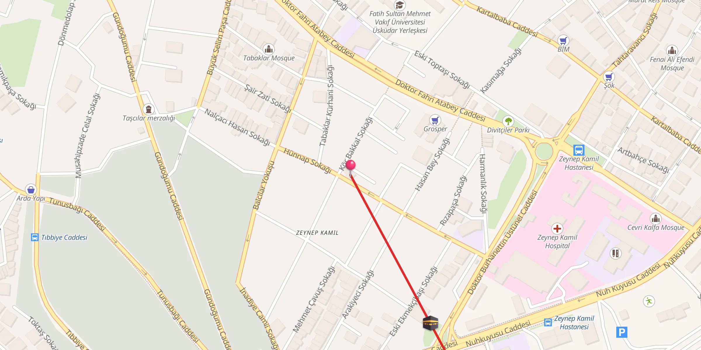 Carte de localisation : Arakiyeci Hacı Caferağa Camii