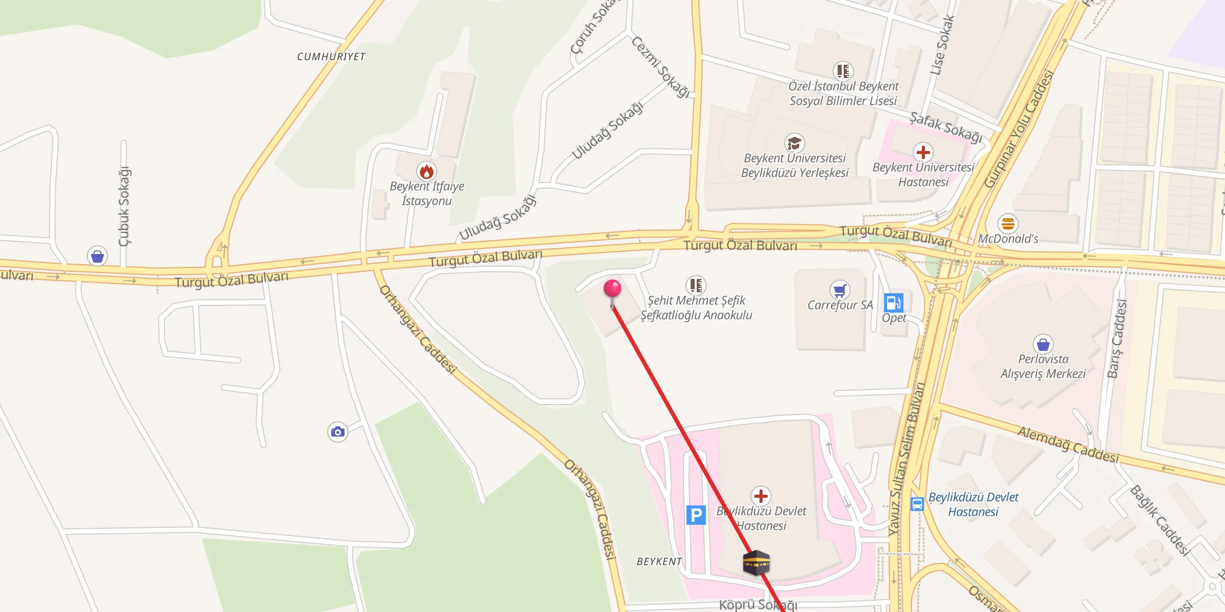 Carte de localisation : Beykent Camii
