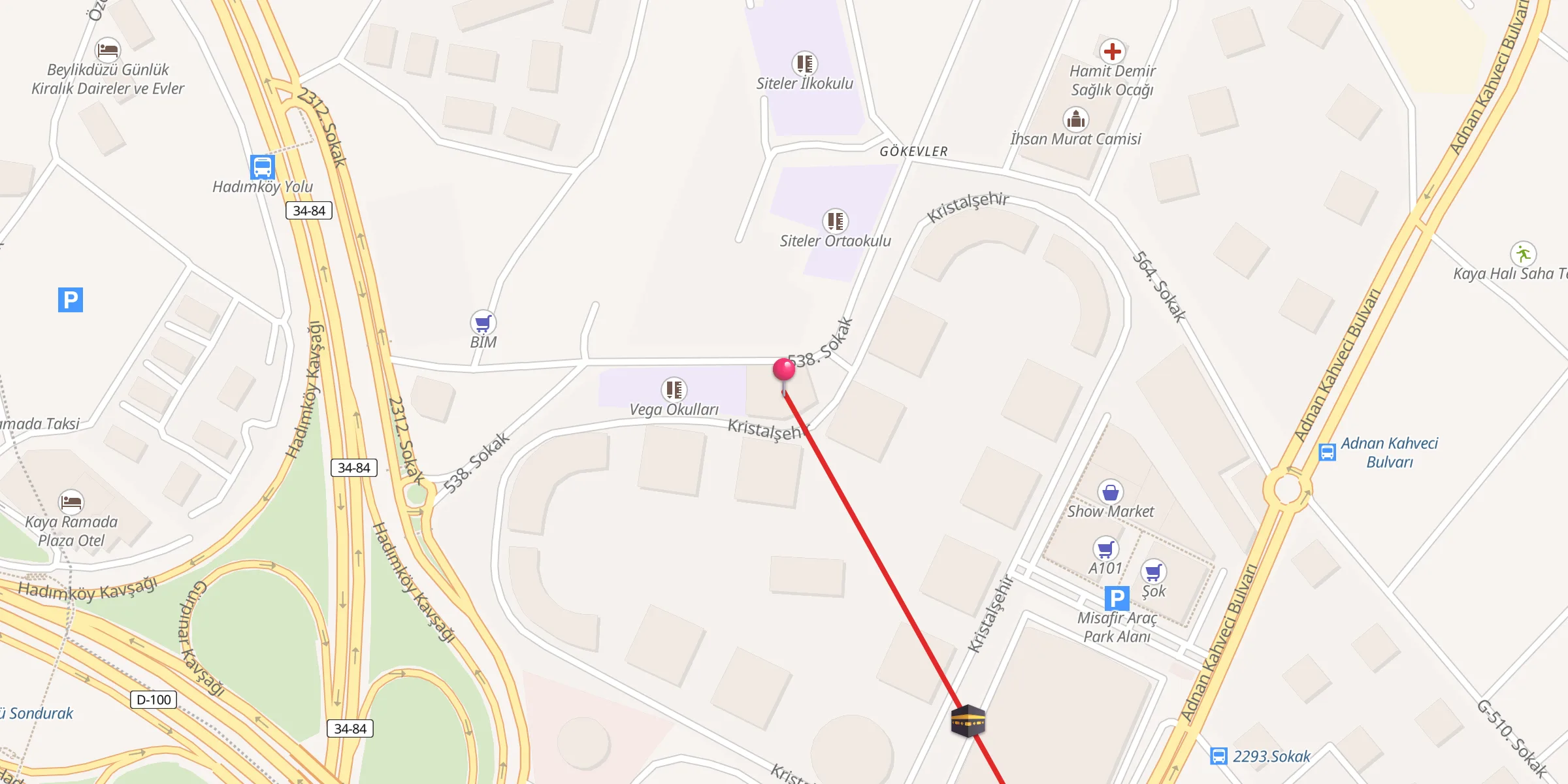Carte de localisation : Kristalşehir Camisi