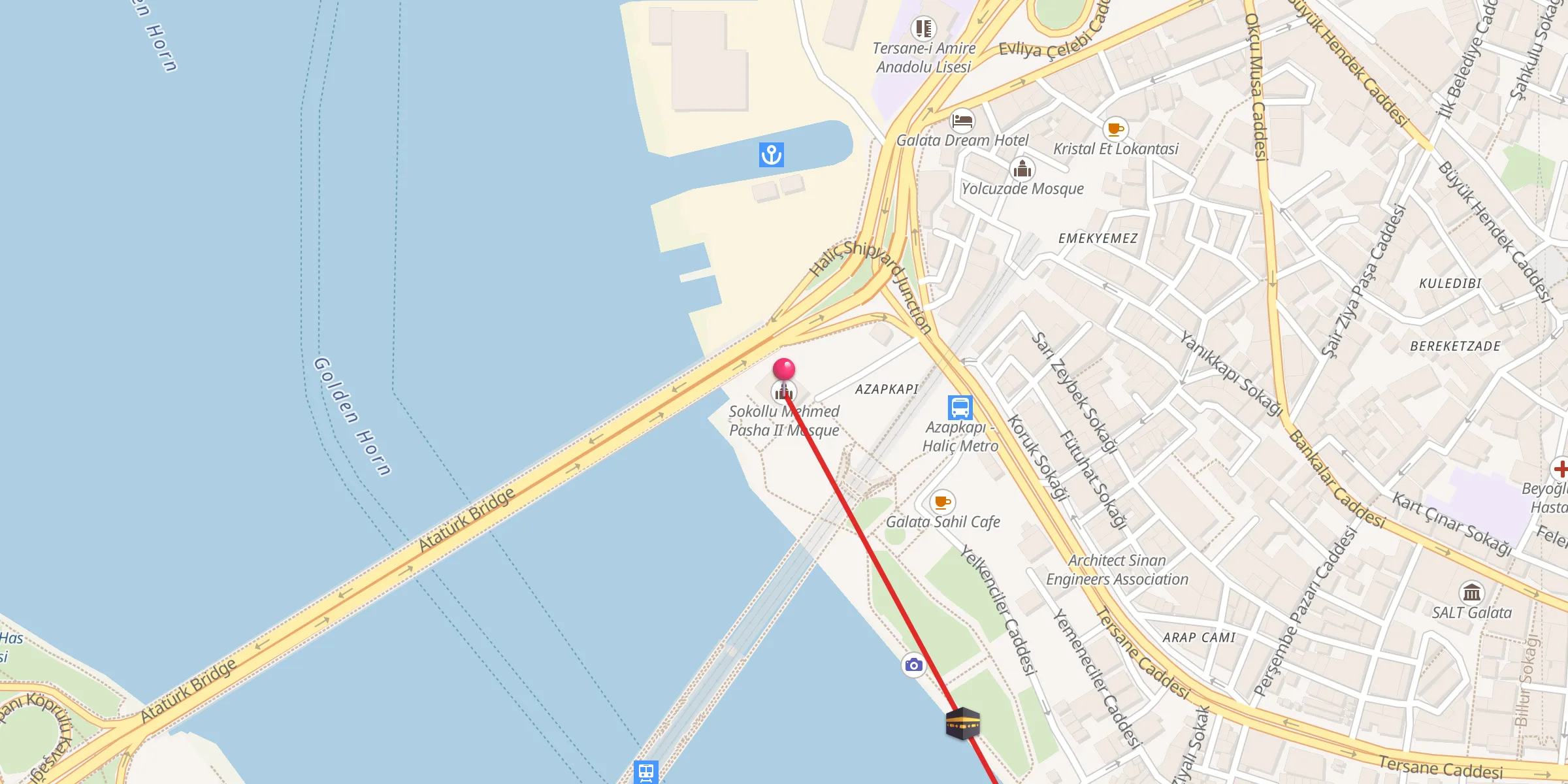 Carte de localisation : Azapkapı Sokullu Mehmet Paşa Cami