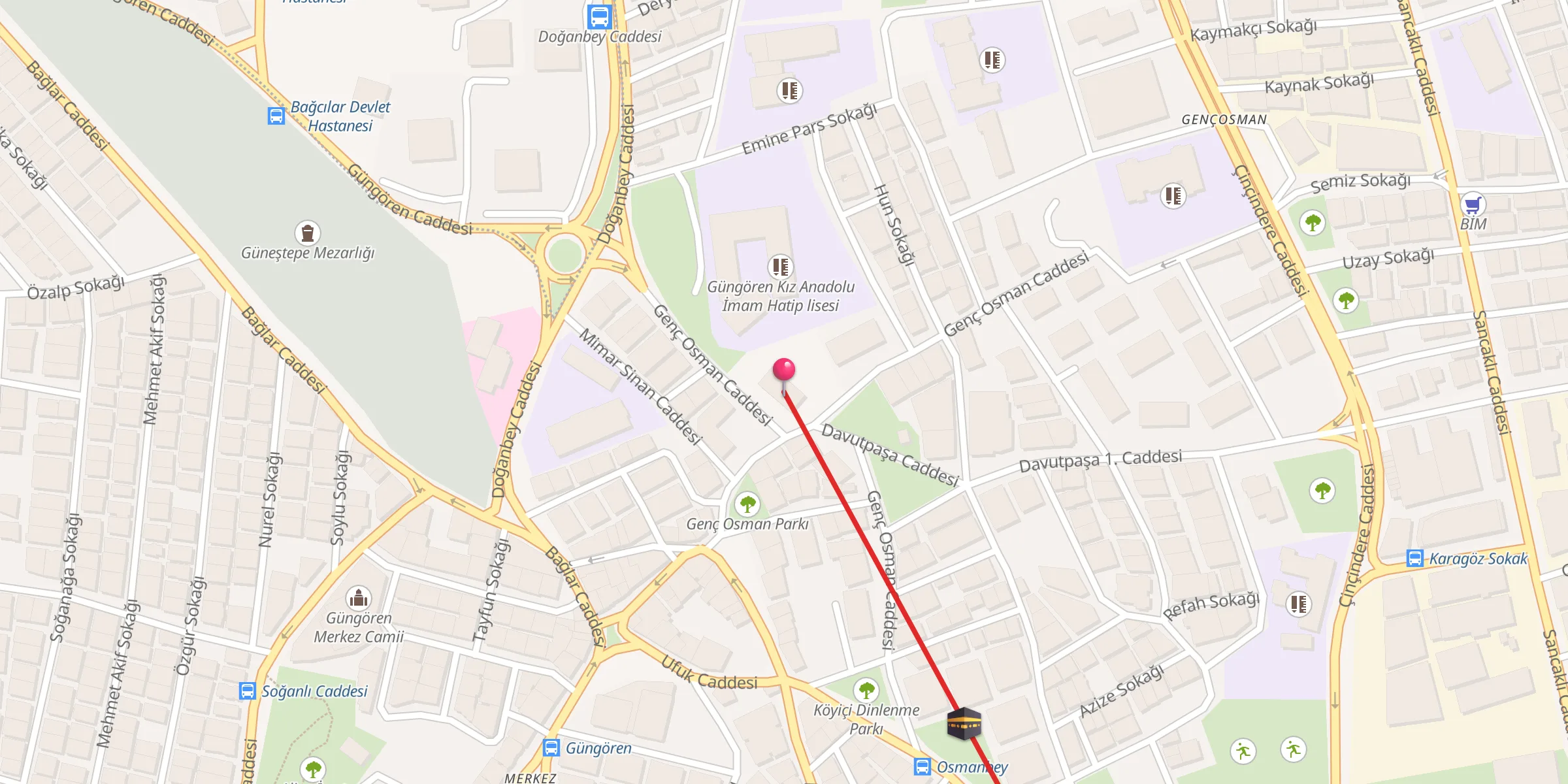 Carte de localisation : Genç Osman Camii