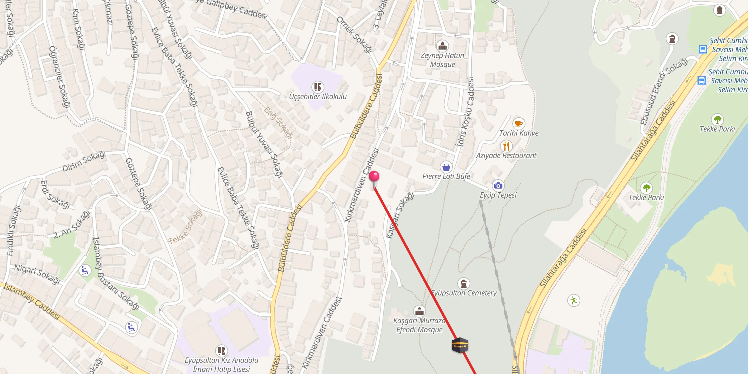 Carte de localisation : Ahmet Dede Mescidi, Eyüpsultan