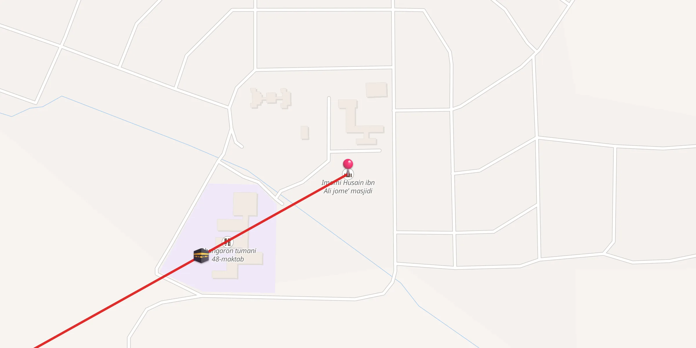 Carte de localisation : Imomi Husain ibn Ali jome’ masjidi