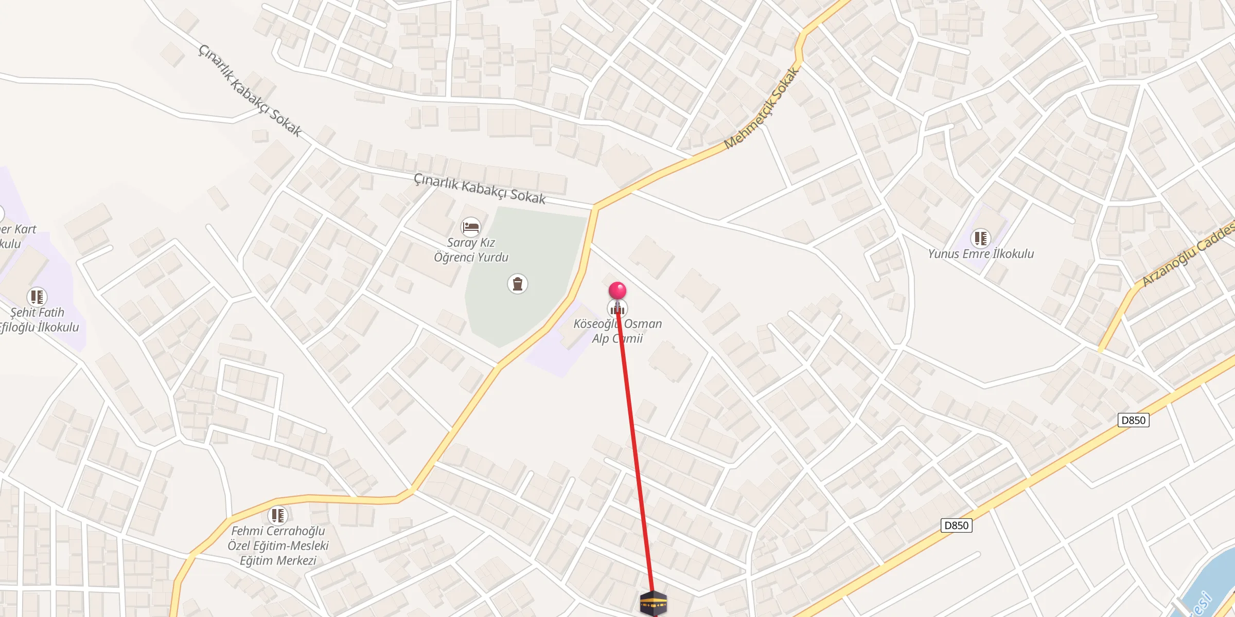 Carte de localisation : Köseoğlu Osman Alp Camii
