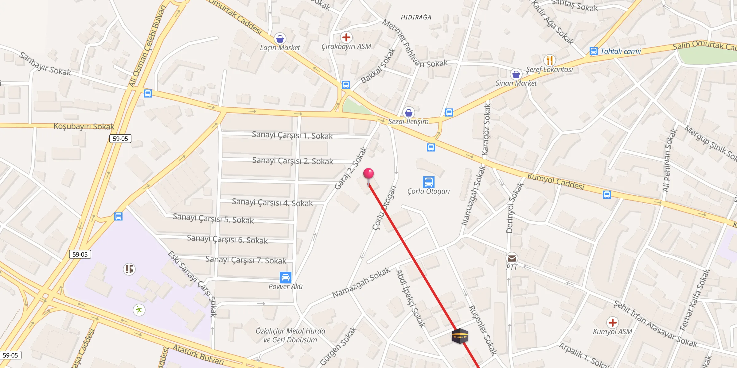 Carte de localisation : Otogar Camii