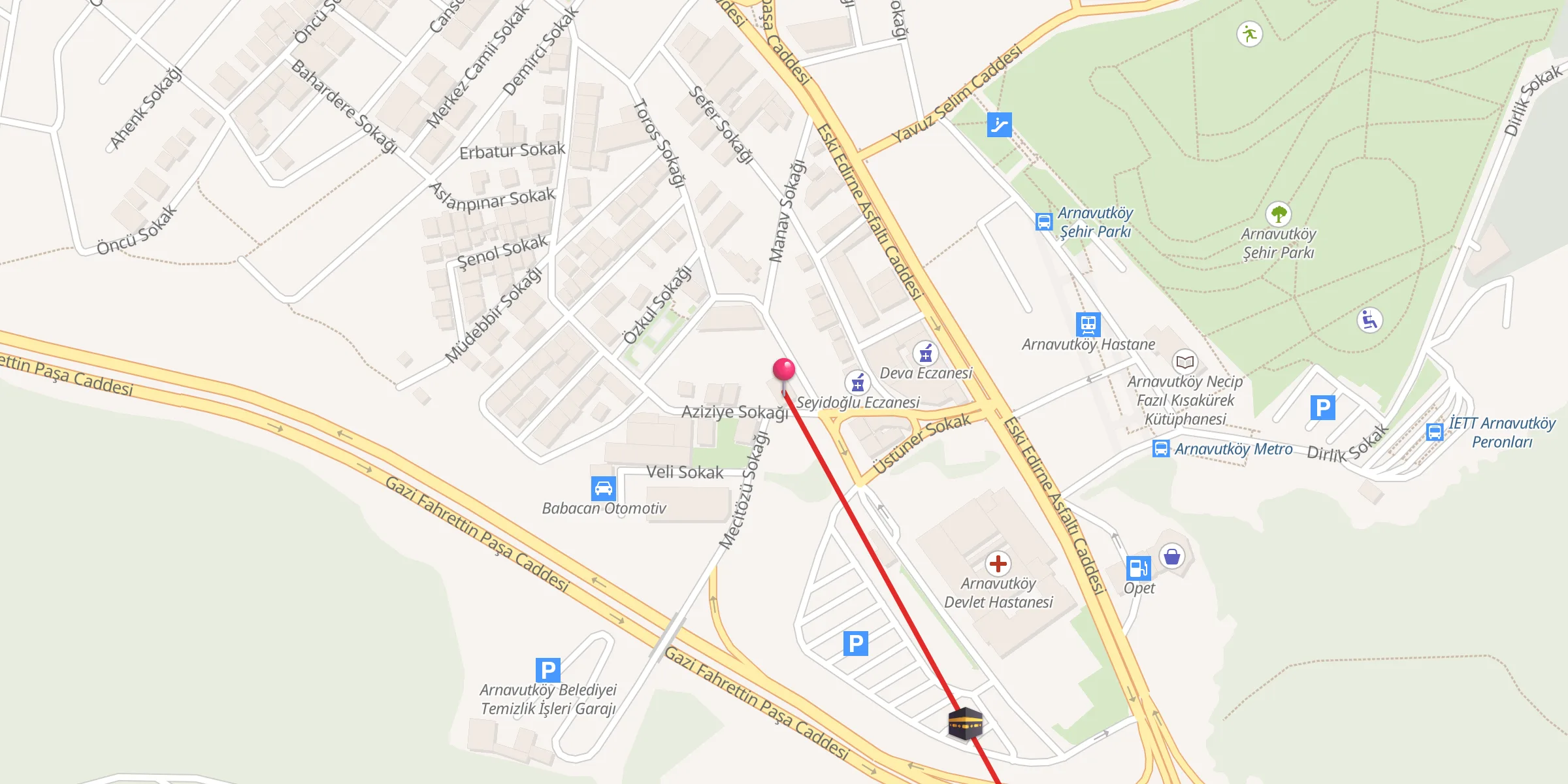 Carte de localisation : Hacı Necati Tütüncü Camii