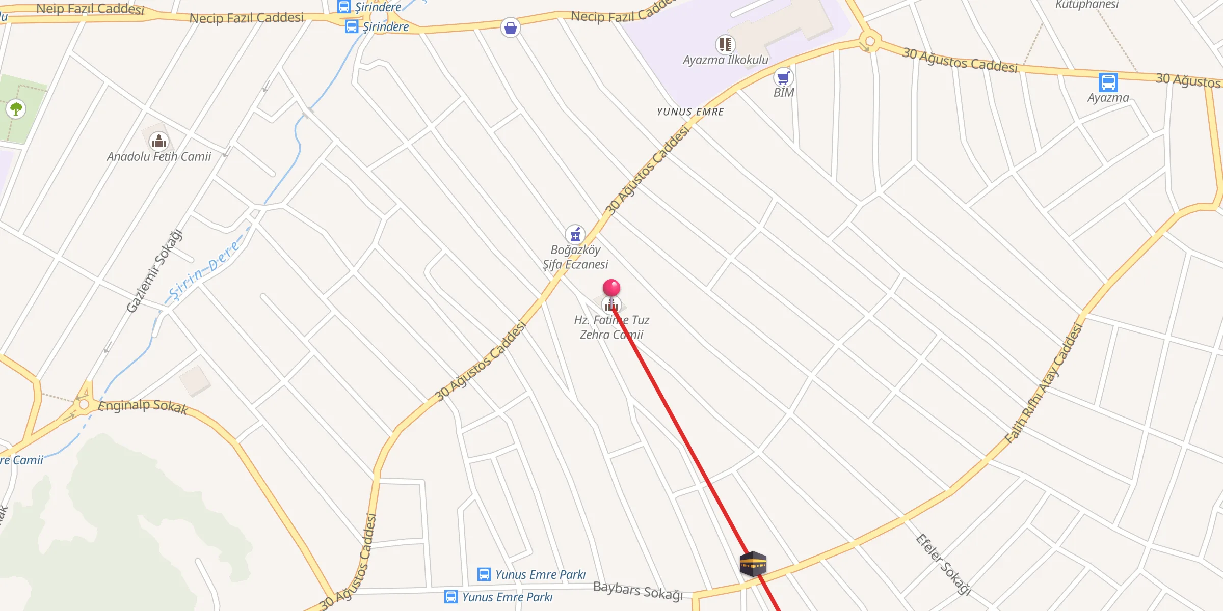 Carte de localisation : Hz. Fatime Tuz Zehra Camii