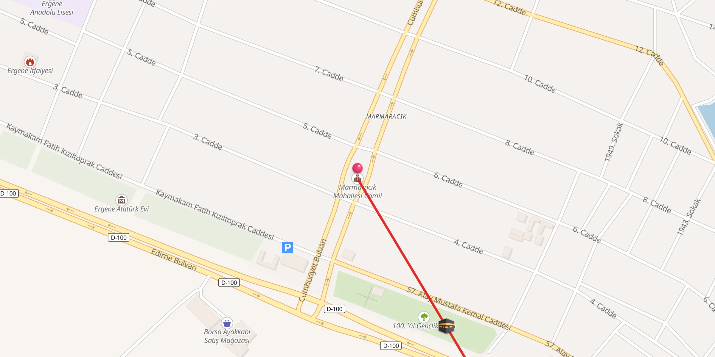 Carte de localisation : Marmaracık Mahallesi Camii