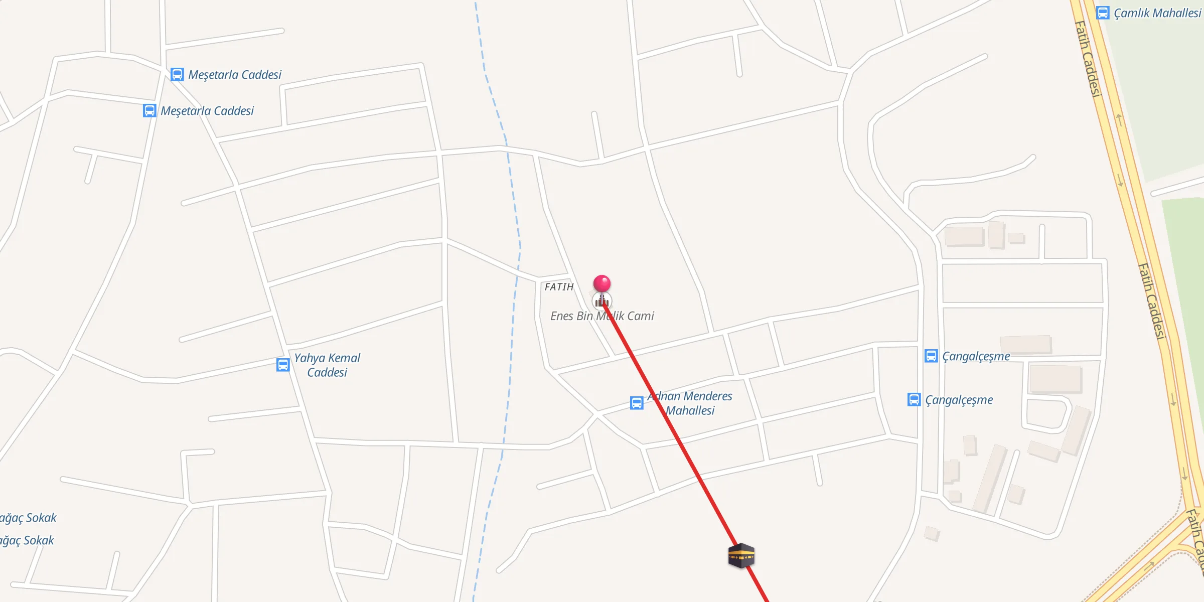 Carte de localisation : Enes Bin Malik Cami