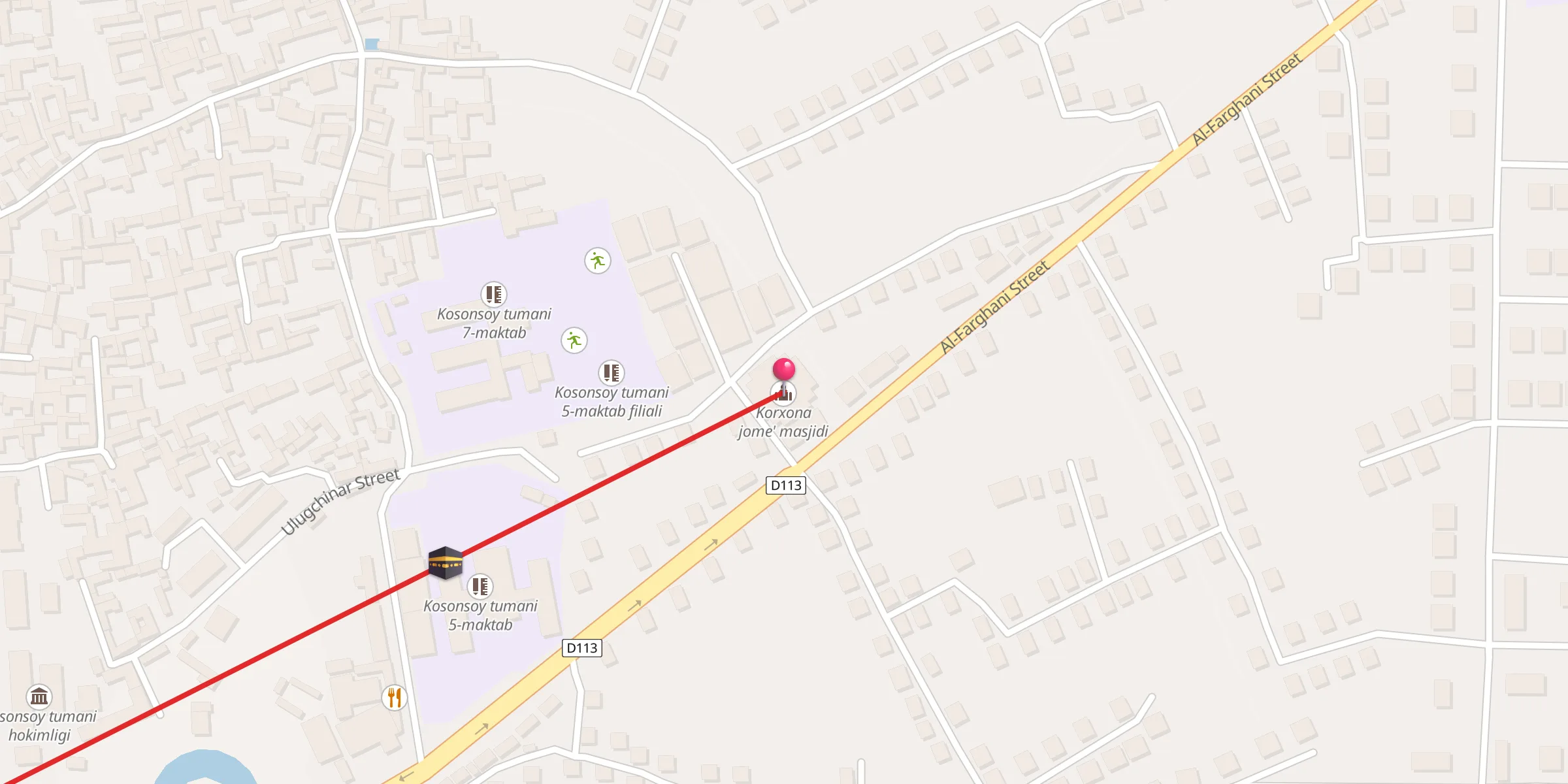 Carte de localisation : Korxona jome' masjidi