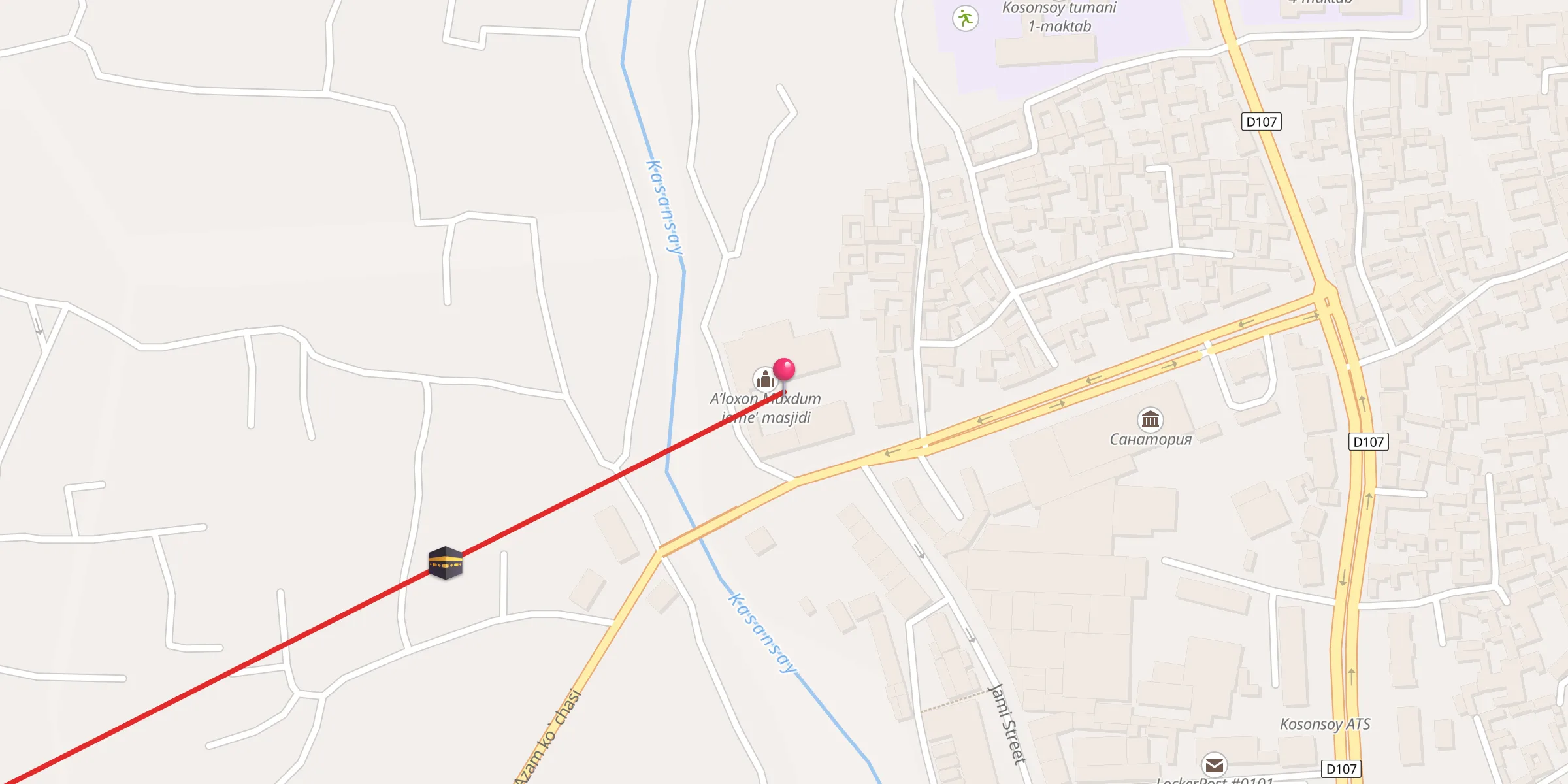 Carte de localisation : Aʼloxon Maxdum jome' masjidi