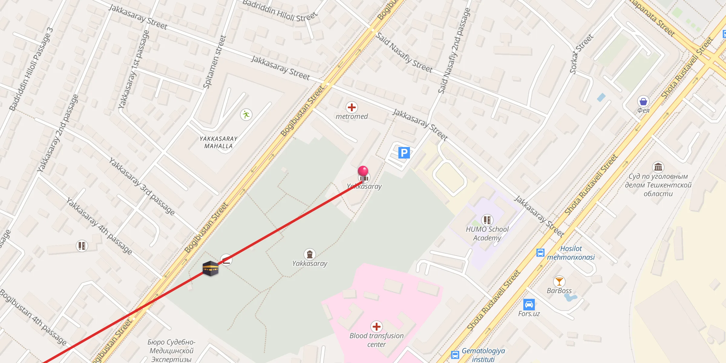 Carte de localisation : Yakkasaroy jom'e masjidi