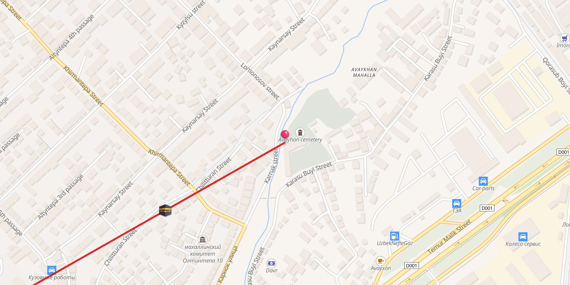 Carte de localisation : Avayxon Jom`e masjidi