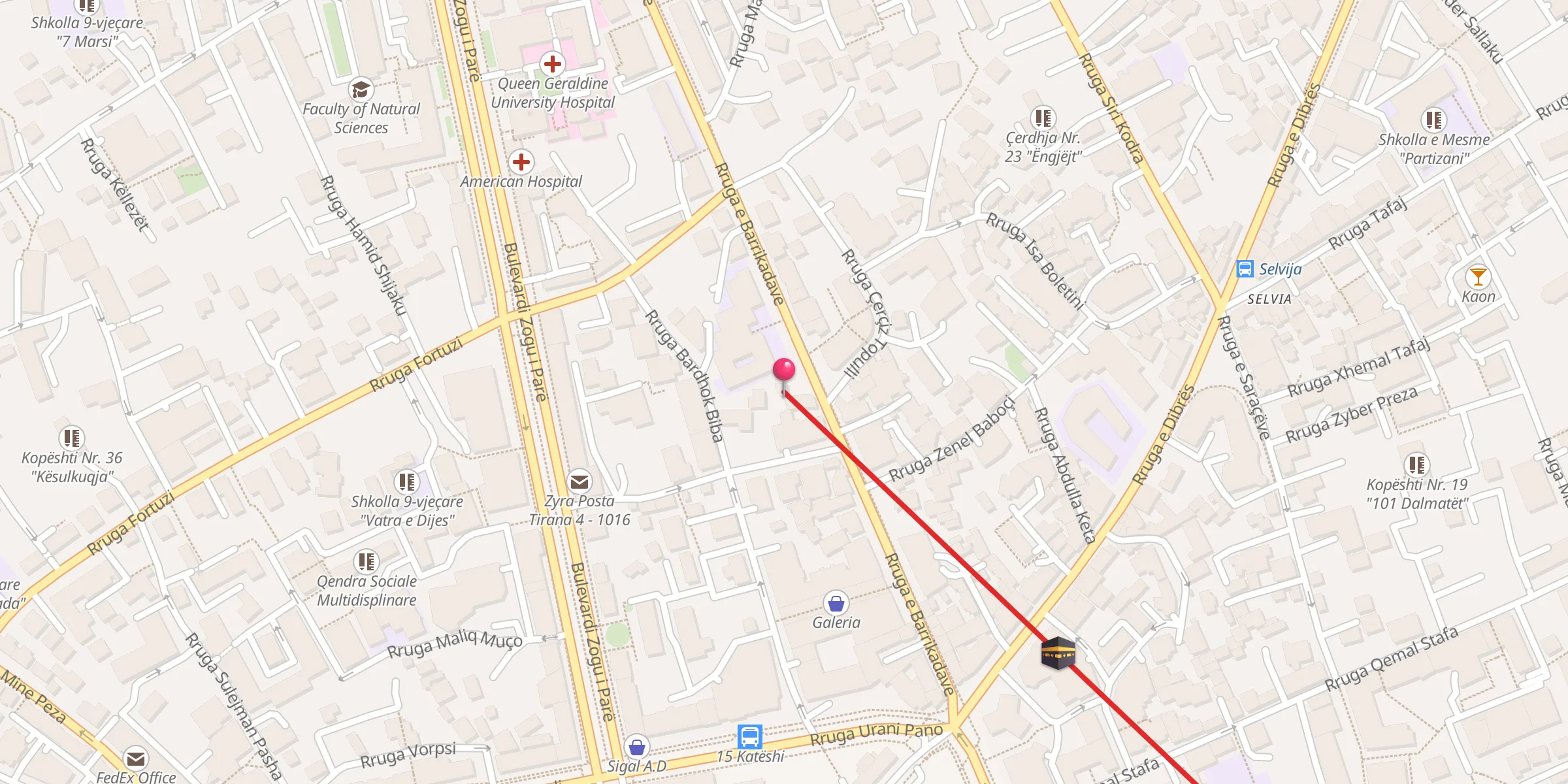 Carte de localisation : Teqja e Sheh Dyrrit