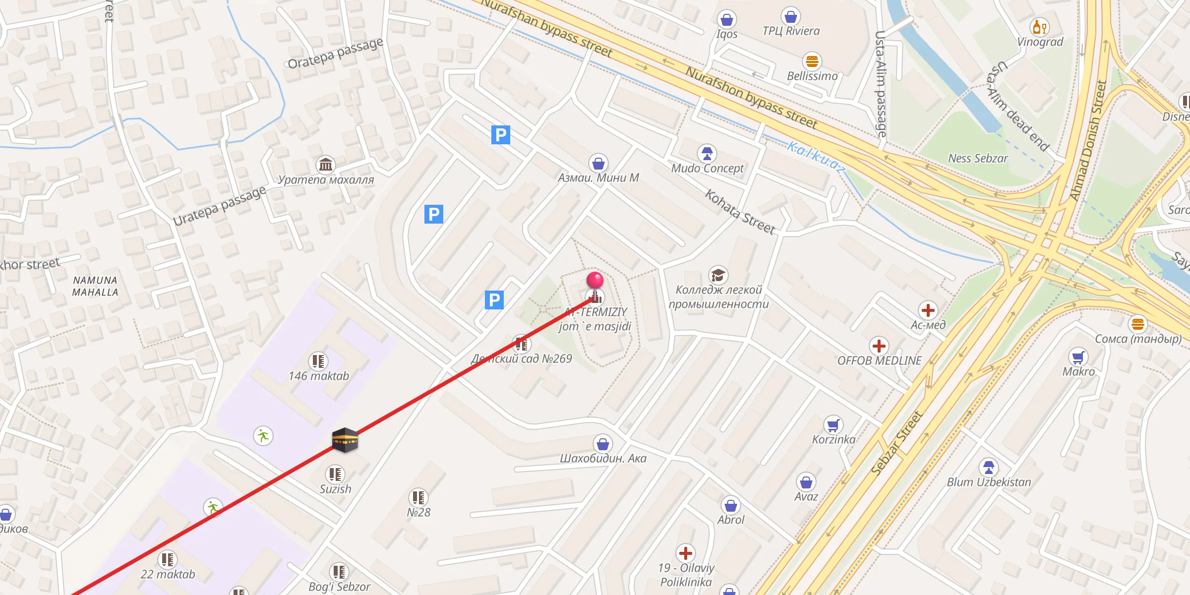 Carte de localisation : AT-TERMIZIY jom`e masjidi