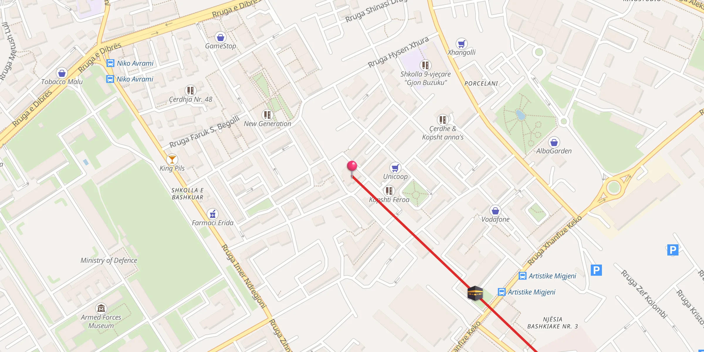 Carte de localisation : Xhamia Xhura