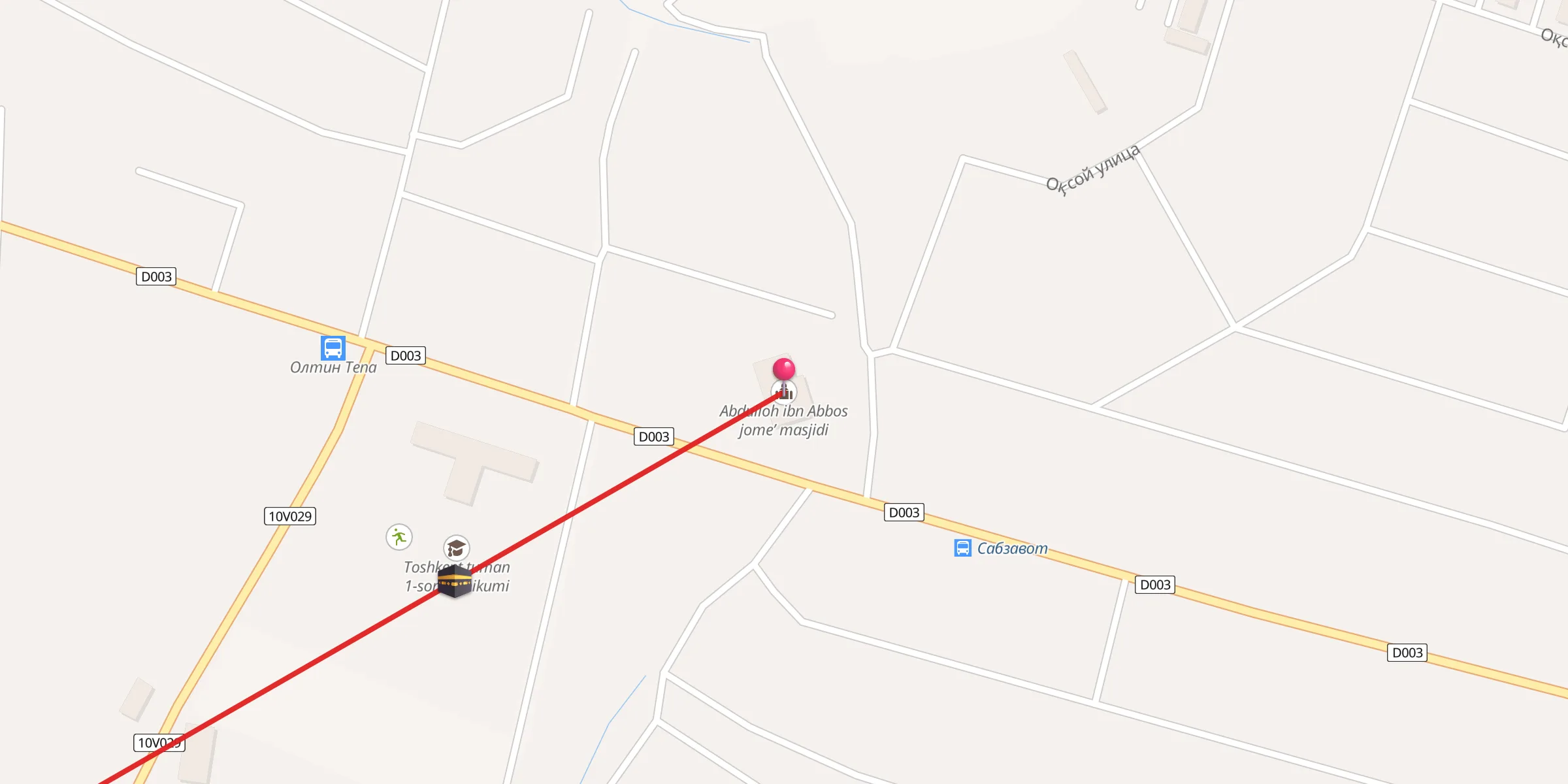 Carte de localisation : Abdulloh ibn Abbos jome’ masjidi