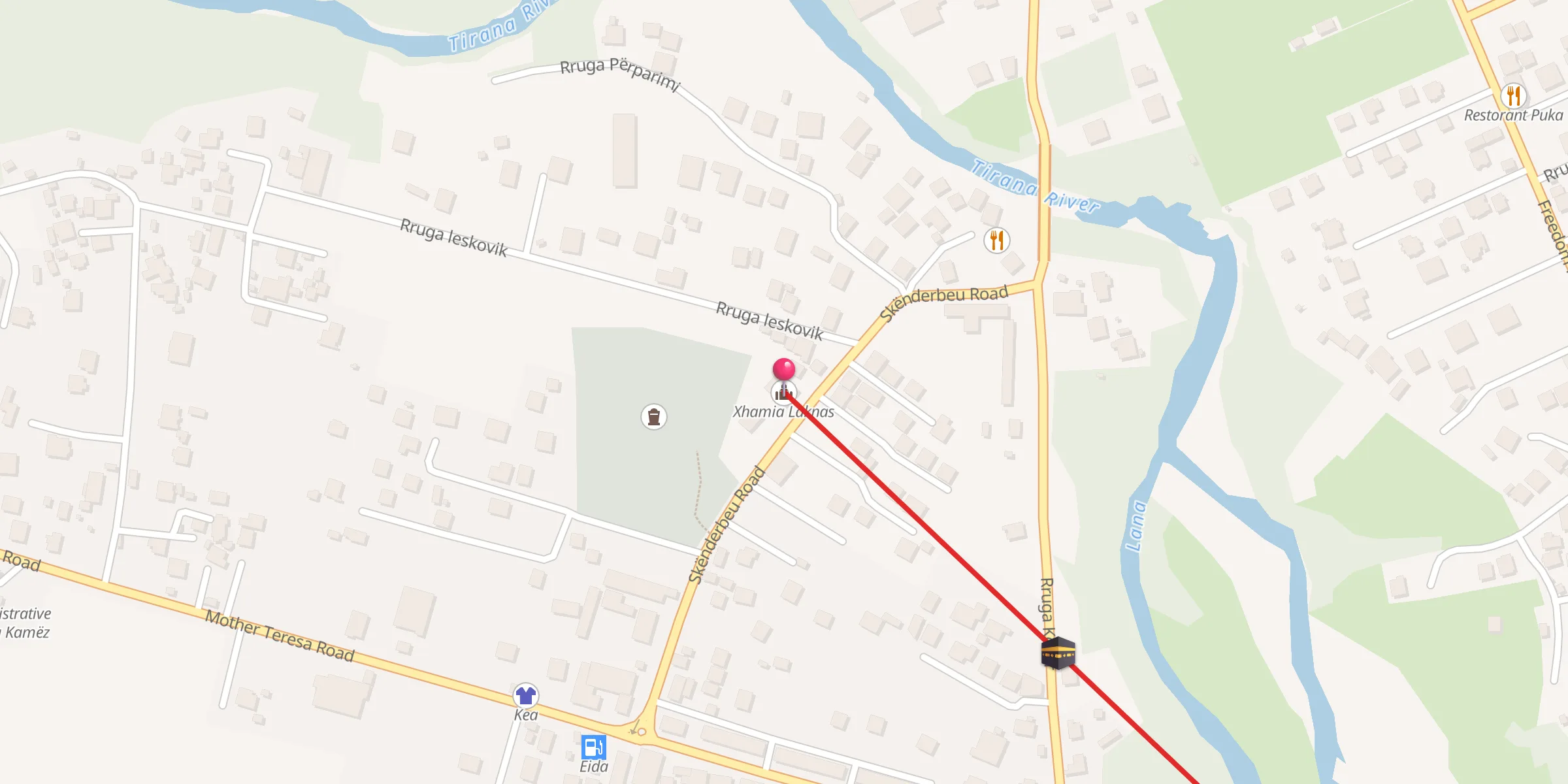 Carte de localisation : Xhamia Laknas