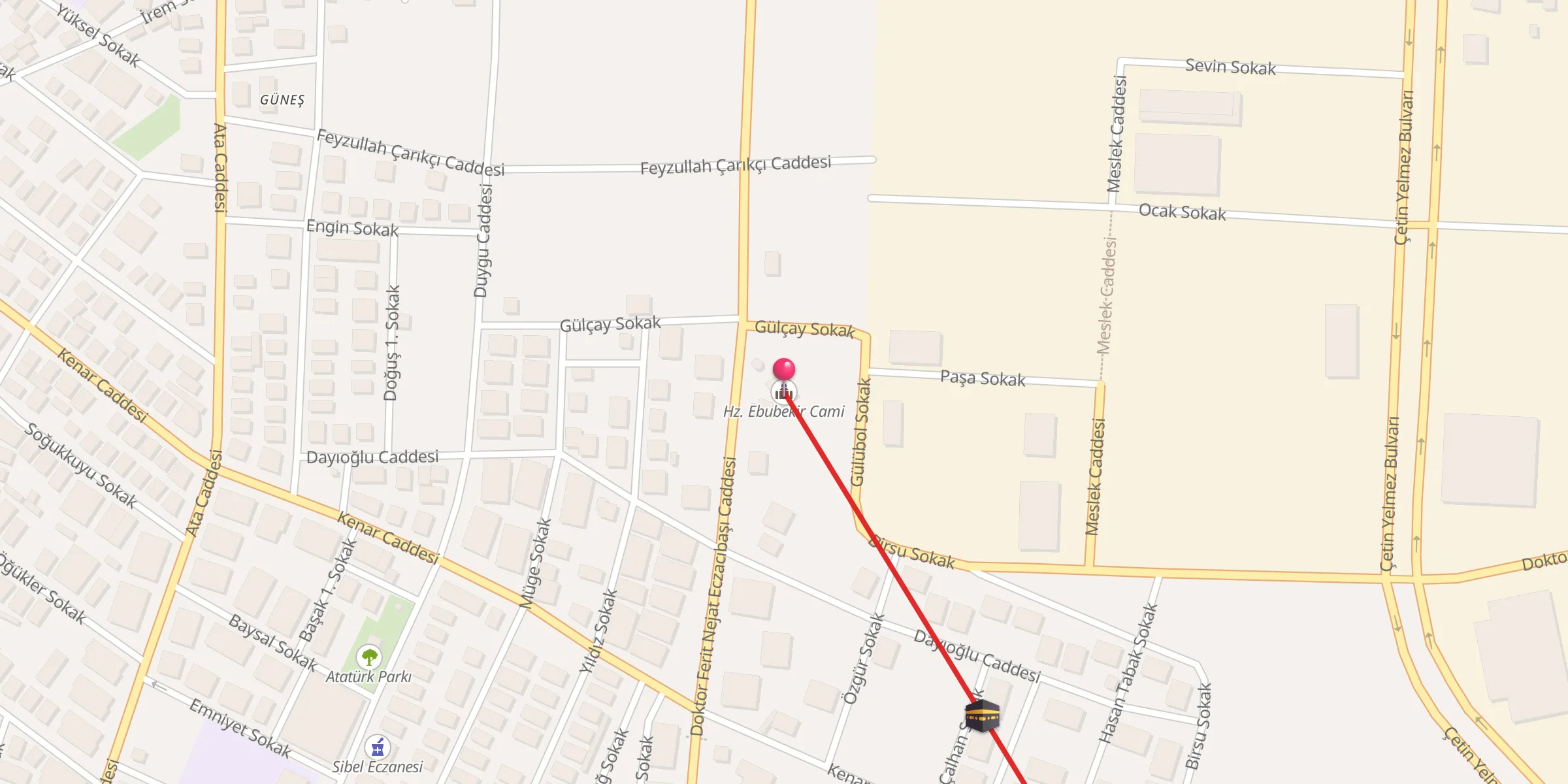 Carte de localisation : Hz. Ebubekir Cami