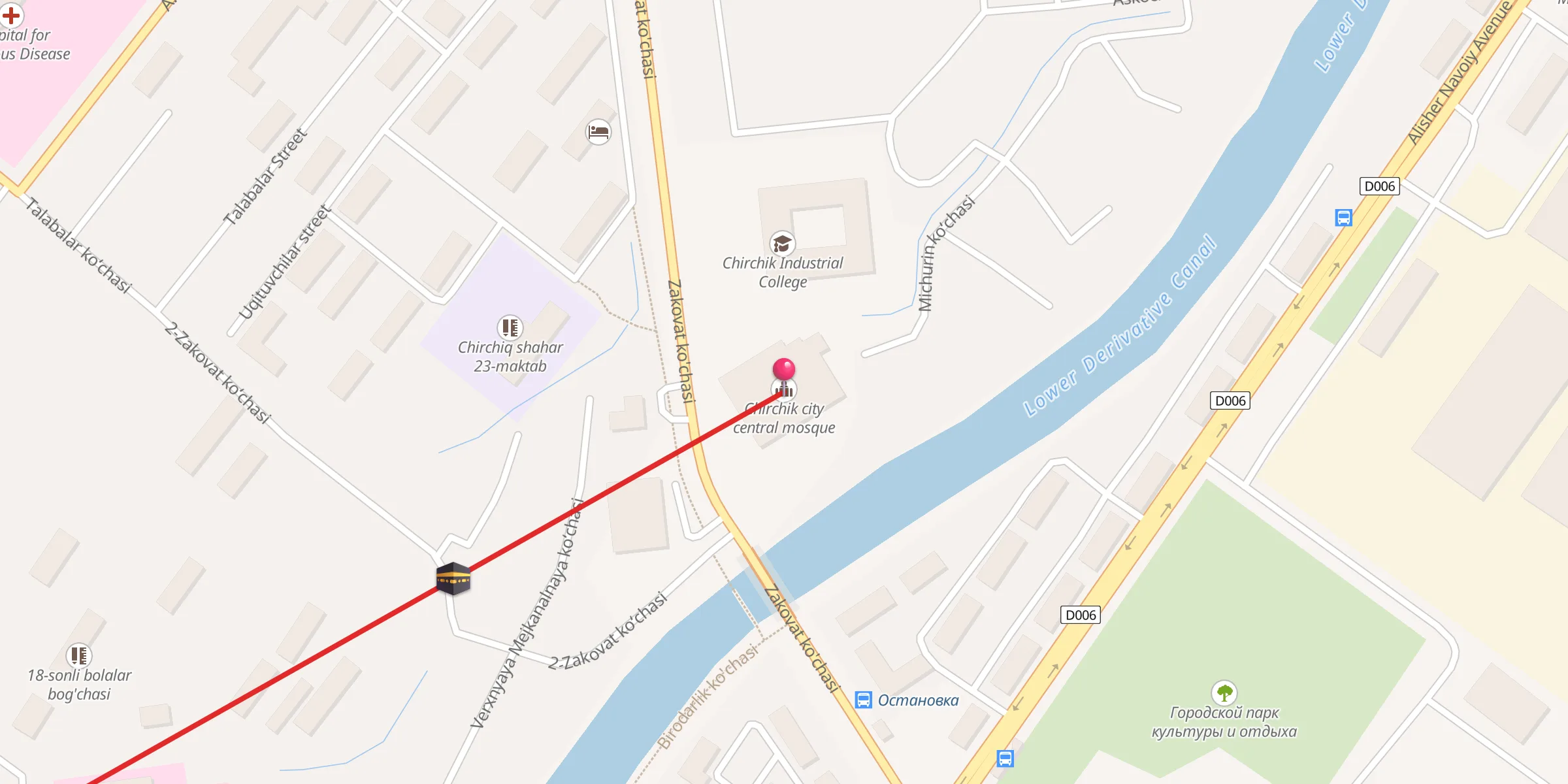 Carte de localisation : Chirchiq shahar markaziy jome' masjidi