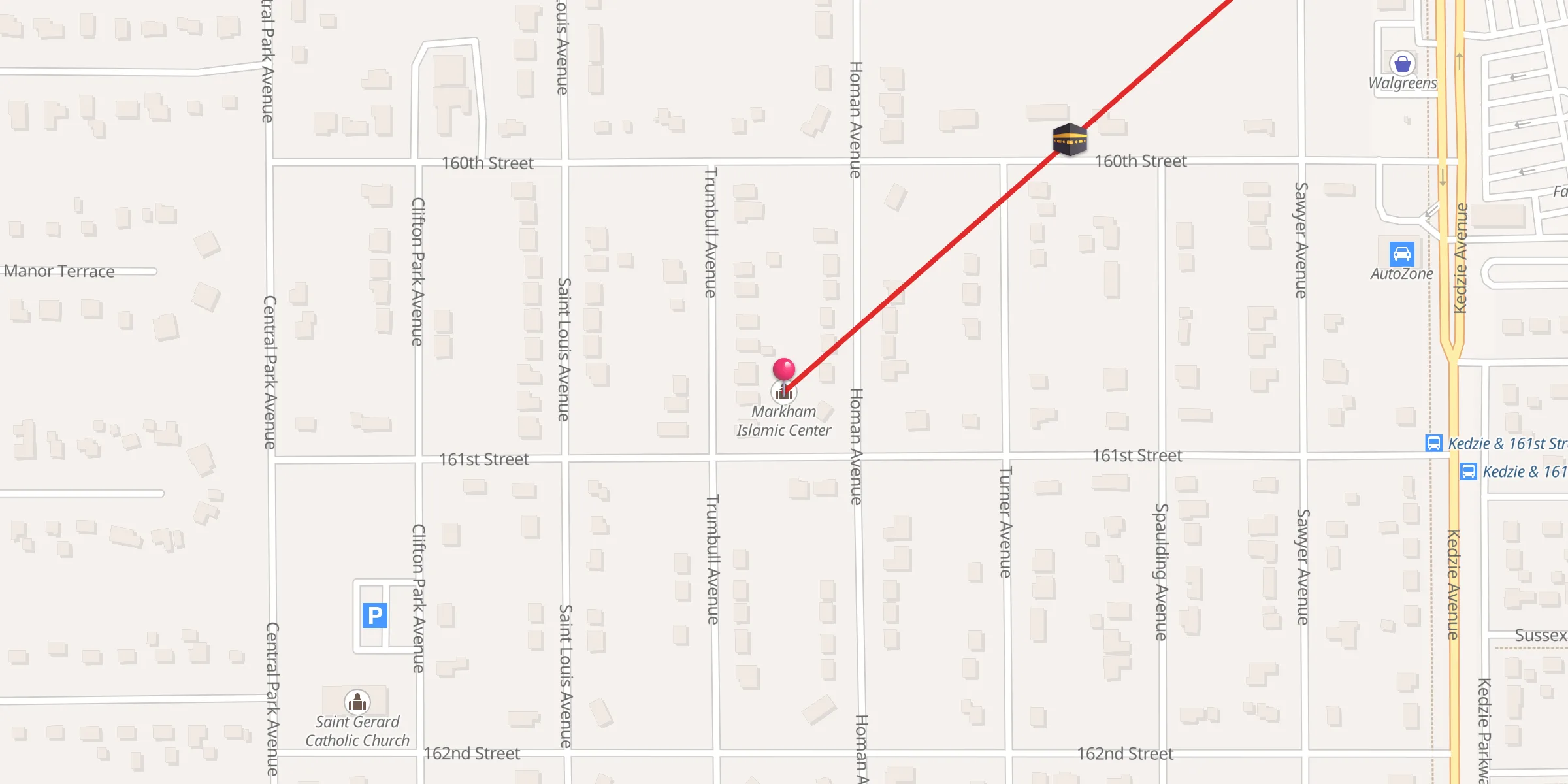 Carte de localisation : Markham Islamic Center