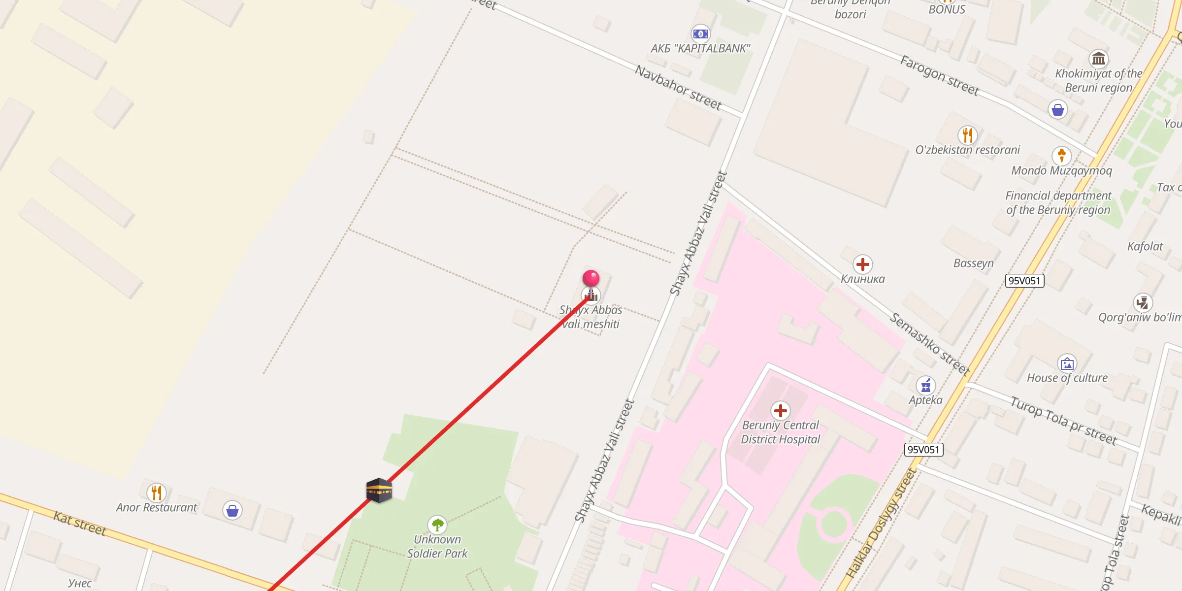 Carte de localisation : Shayx Abbas vali meshiti