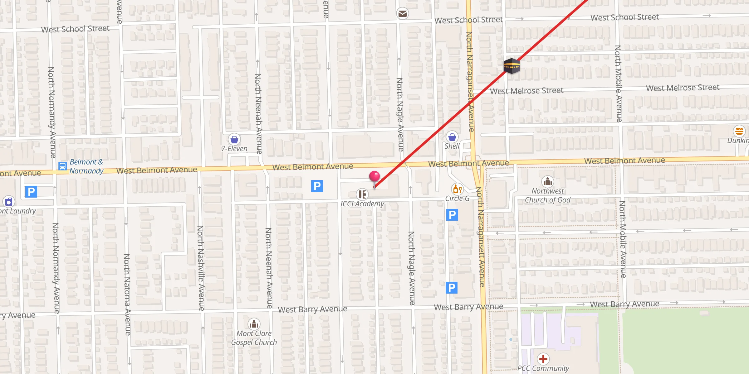 Carte de localisation : Islamic Community Center of Illinois (ICCI)