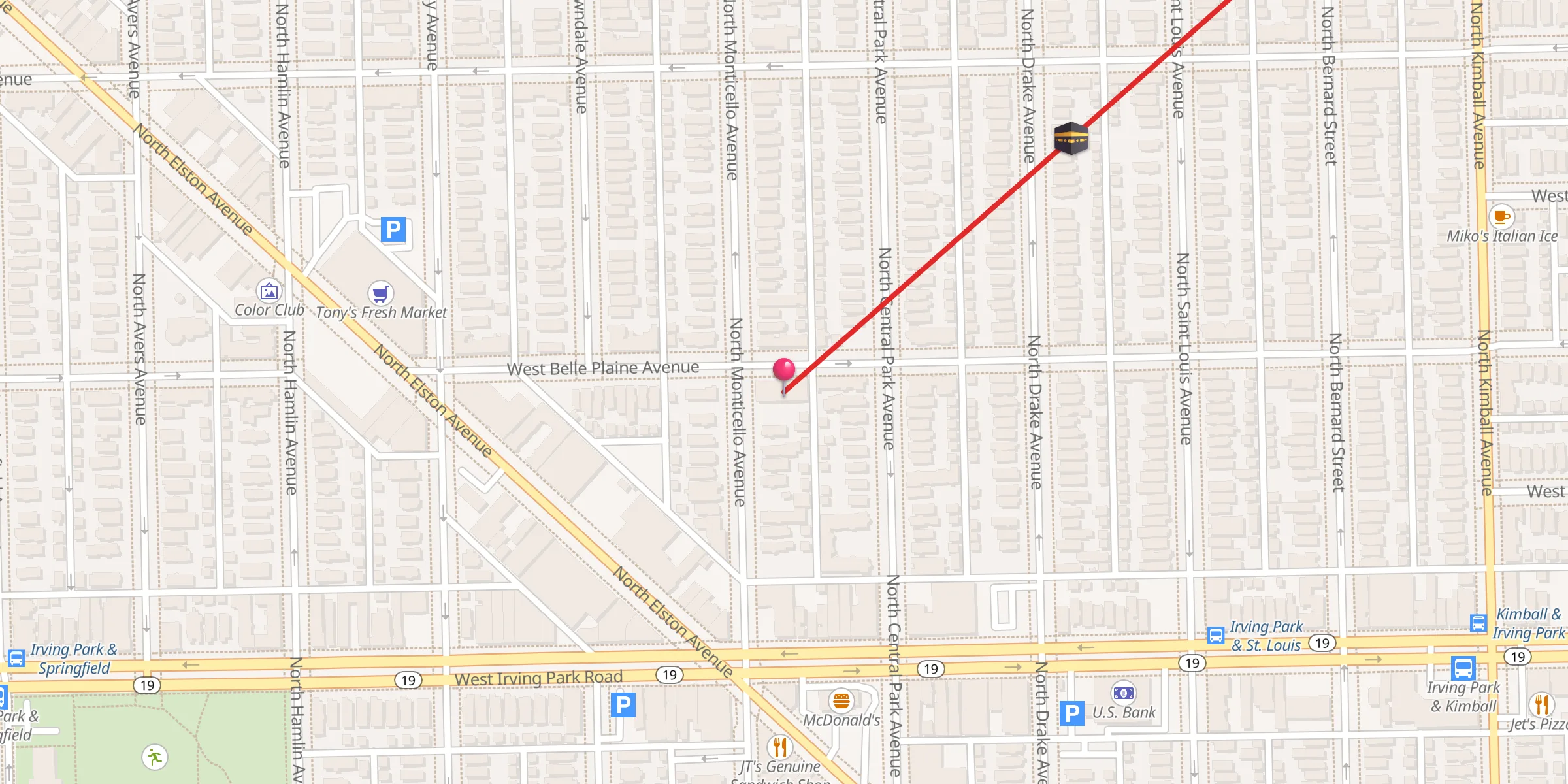 Carte de localisation : Chicago Central Mosque & Islamic Center