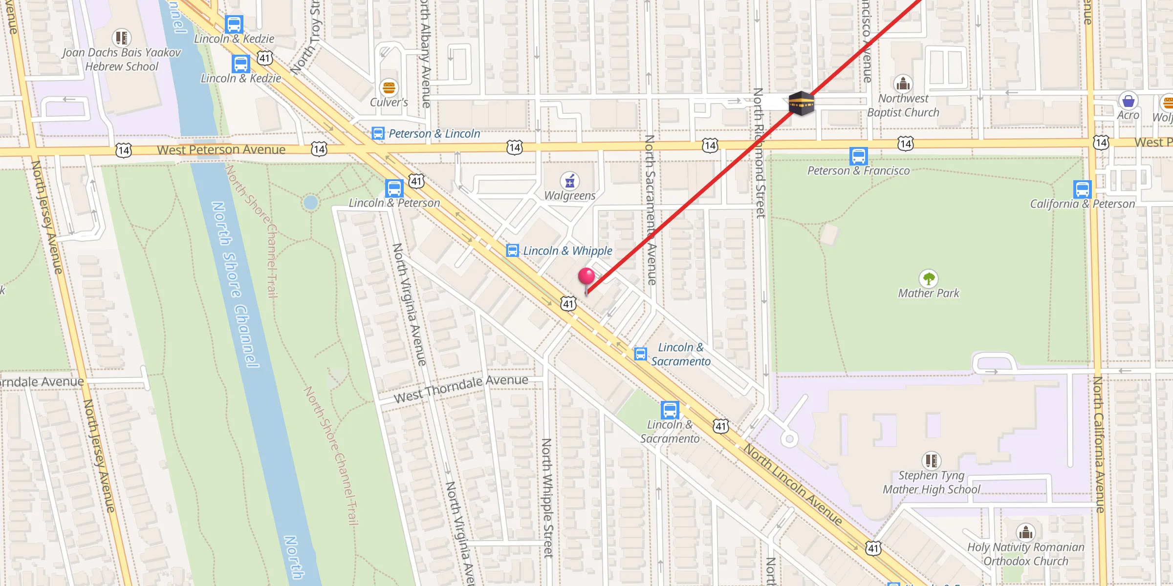 Carte de localisation : Islamic Center of Chicago