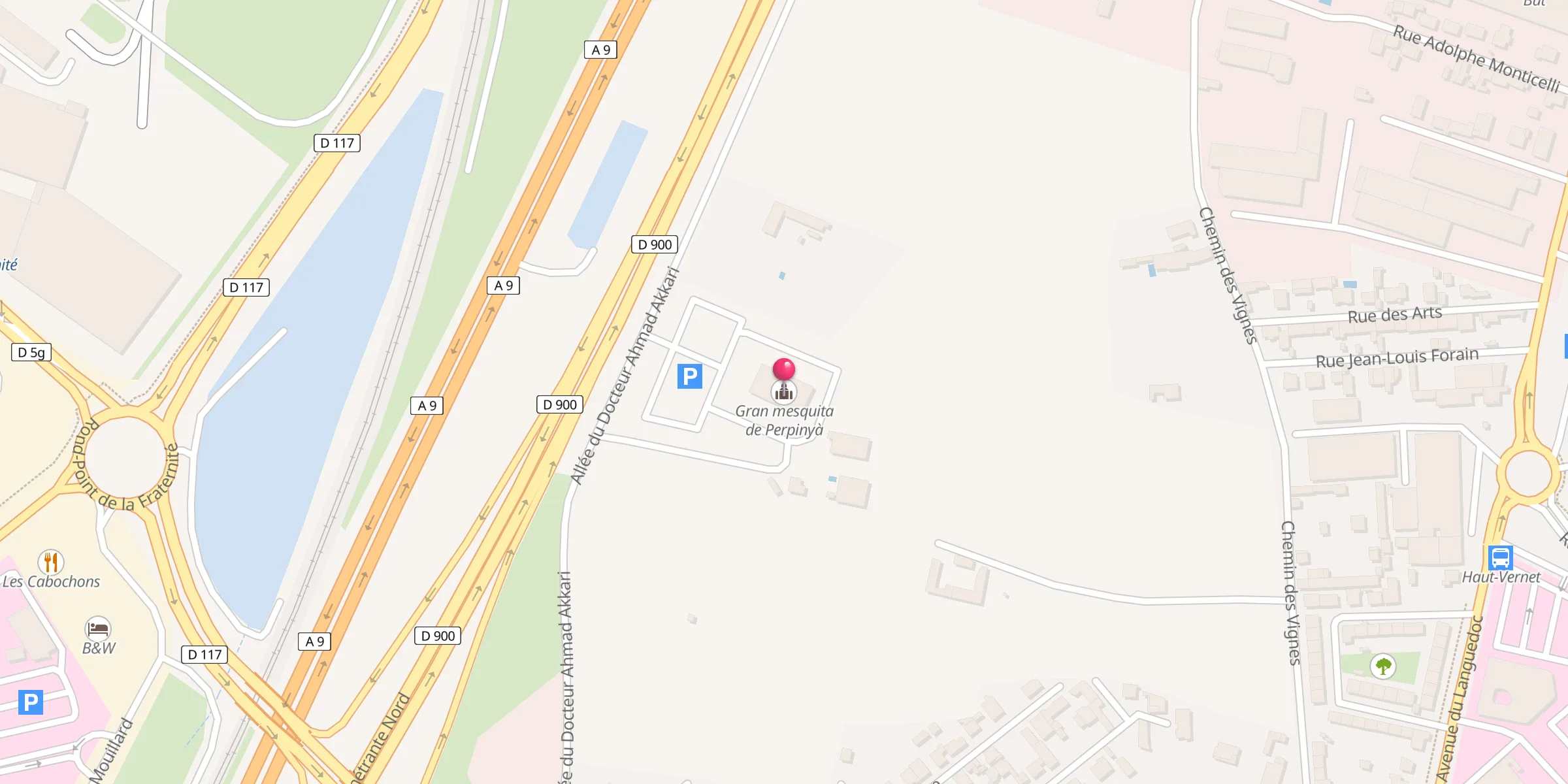 Carte de localisation : Grande Mosquée de Perpignan