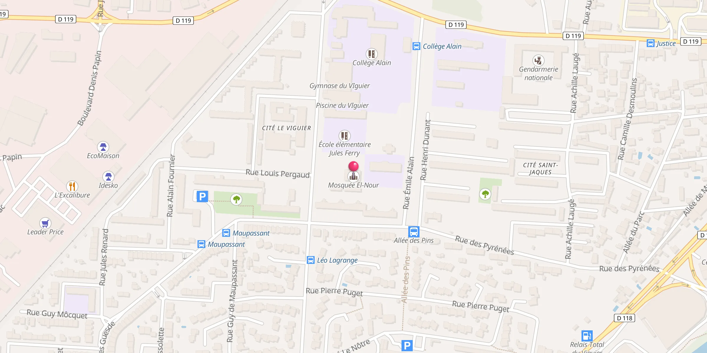 Carte de localisation : Mosquée El-Nour