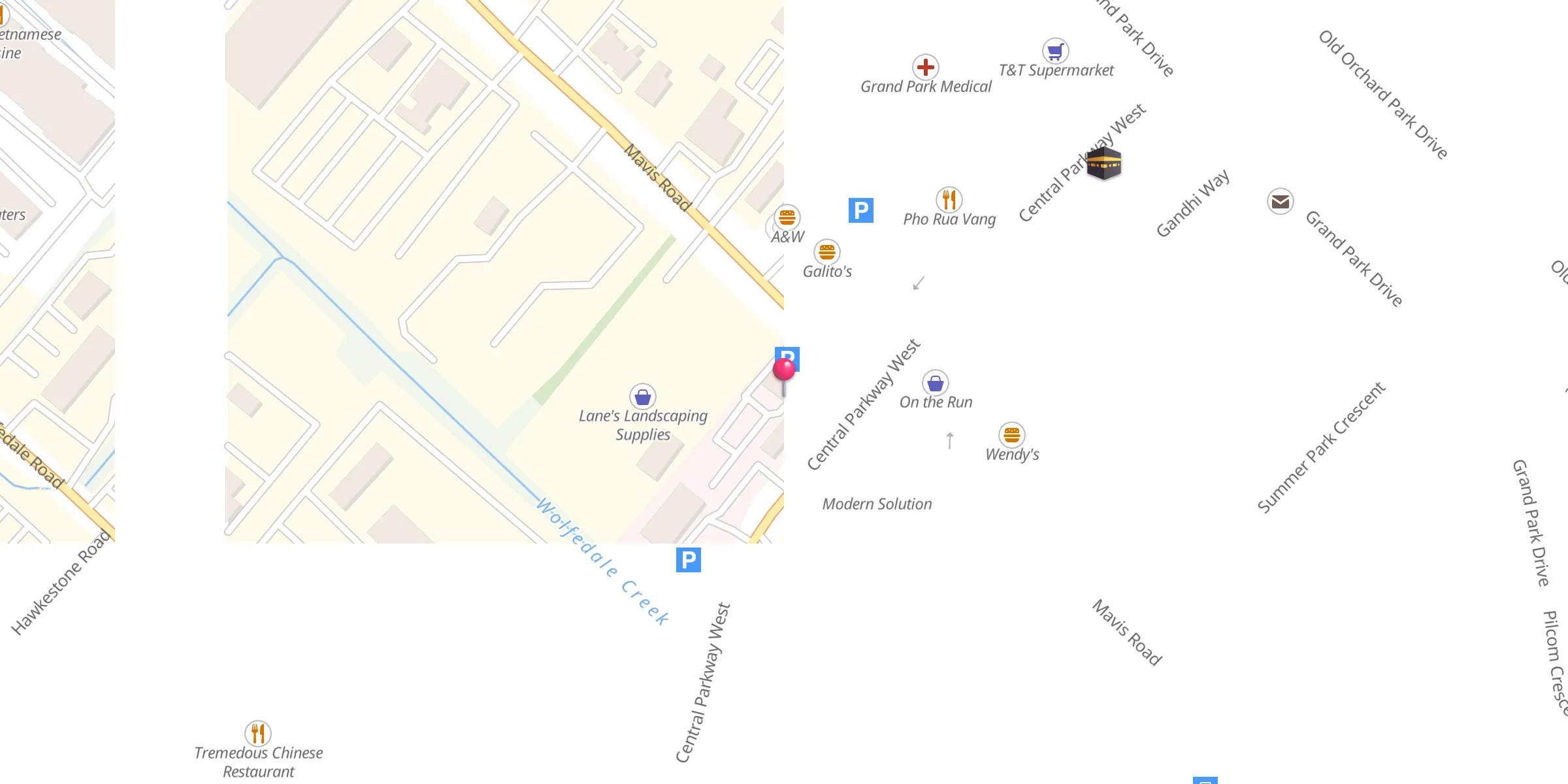 Carte de localisation : Muslim Welfare Center (Masjid and Food Bank)