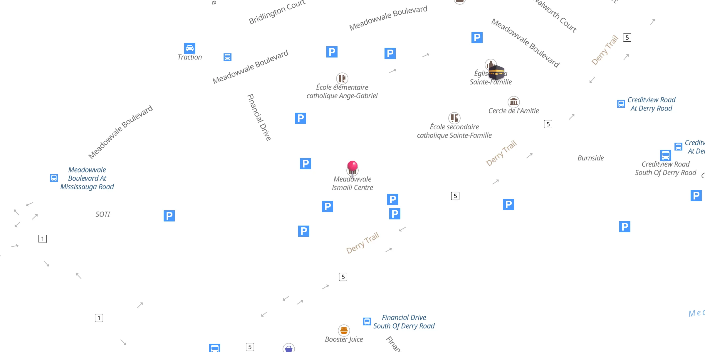 Carte de localisation : Meadowvale Ismaili Centre