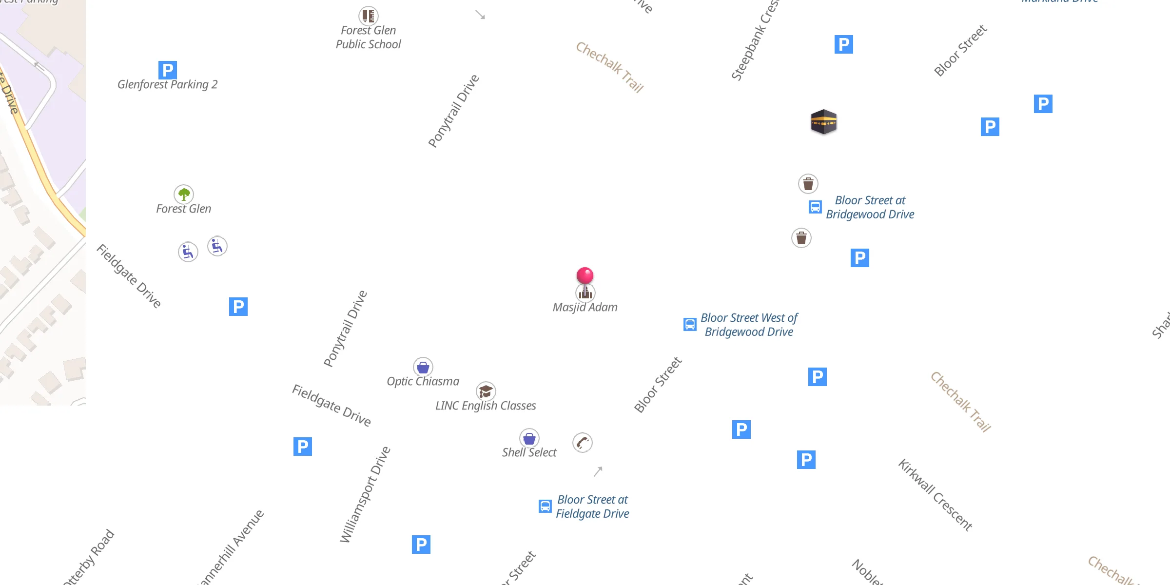 Carte de localisation : Masjid Adam