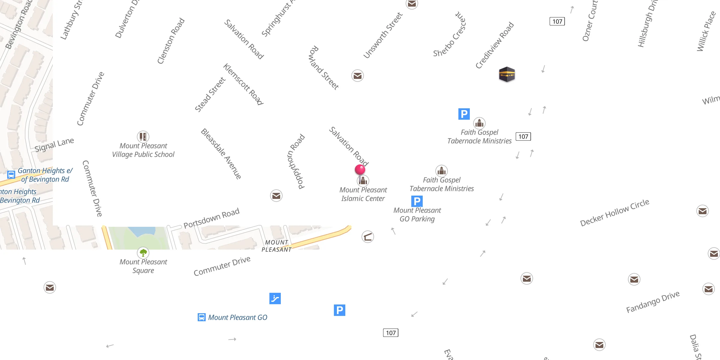 Carte de localisation : Mount Pleasant Islamic Center