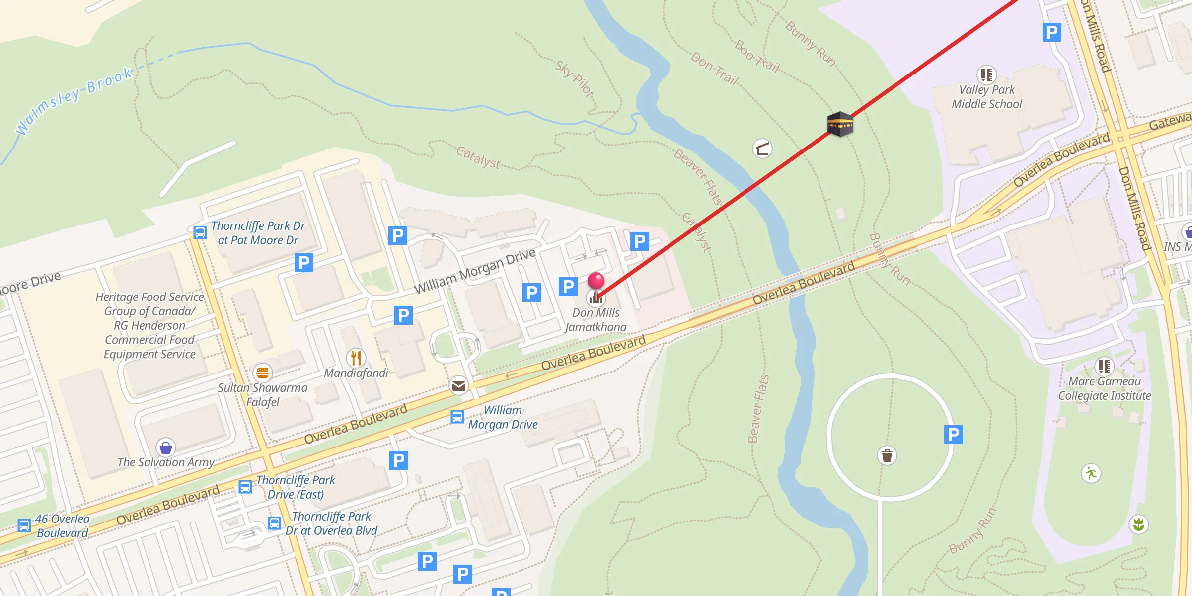 Carte de localisation : Don Mills Jamatkhana
