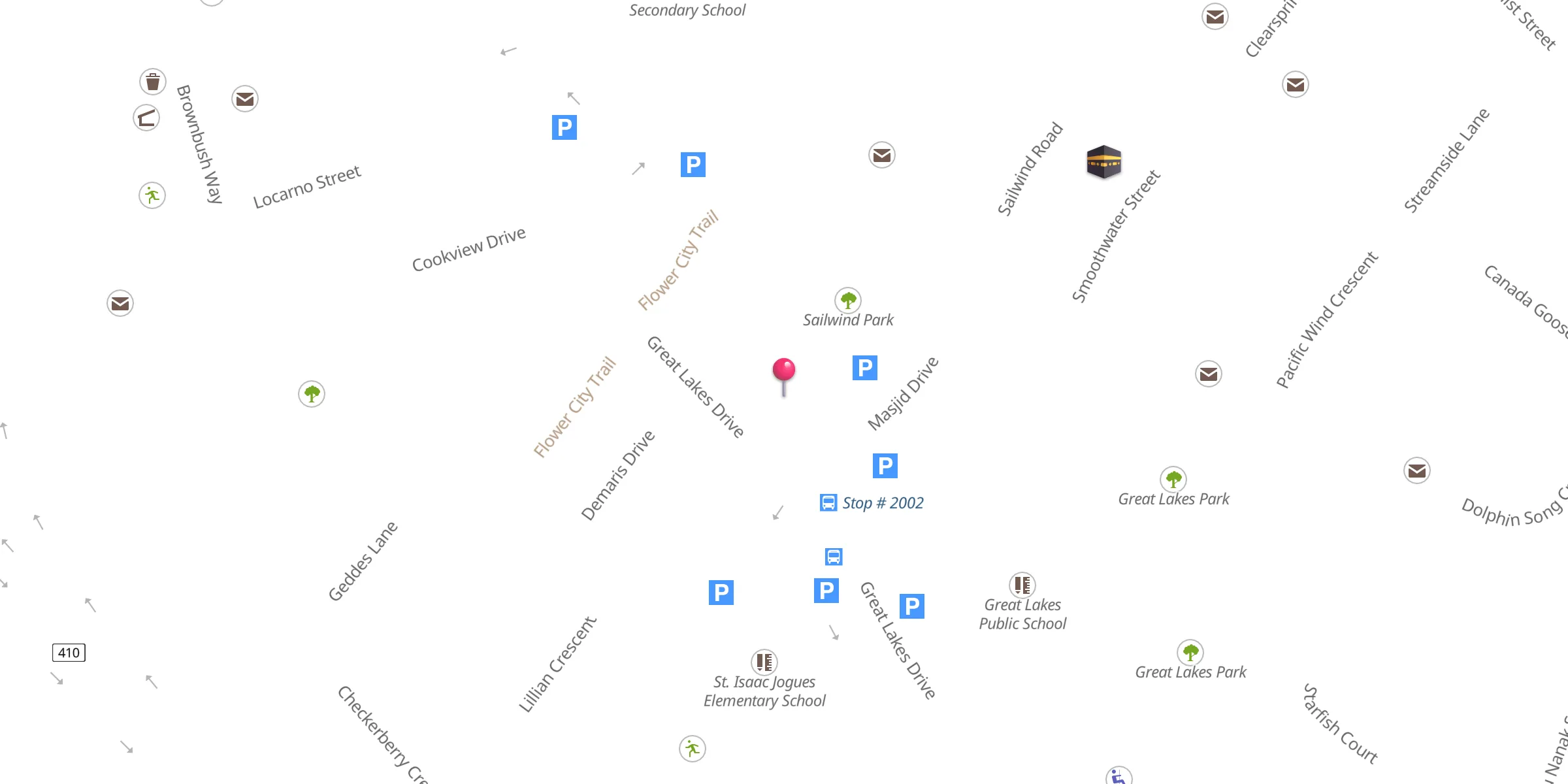 Carte de localisation : Jamiat-Ul-Ansar of Brampton
